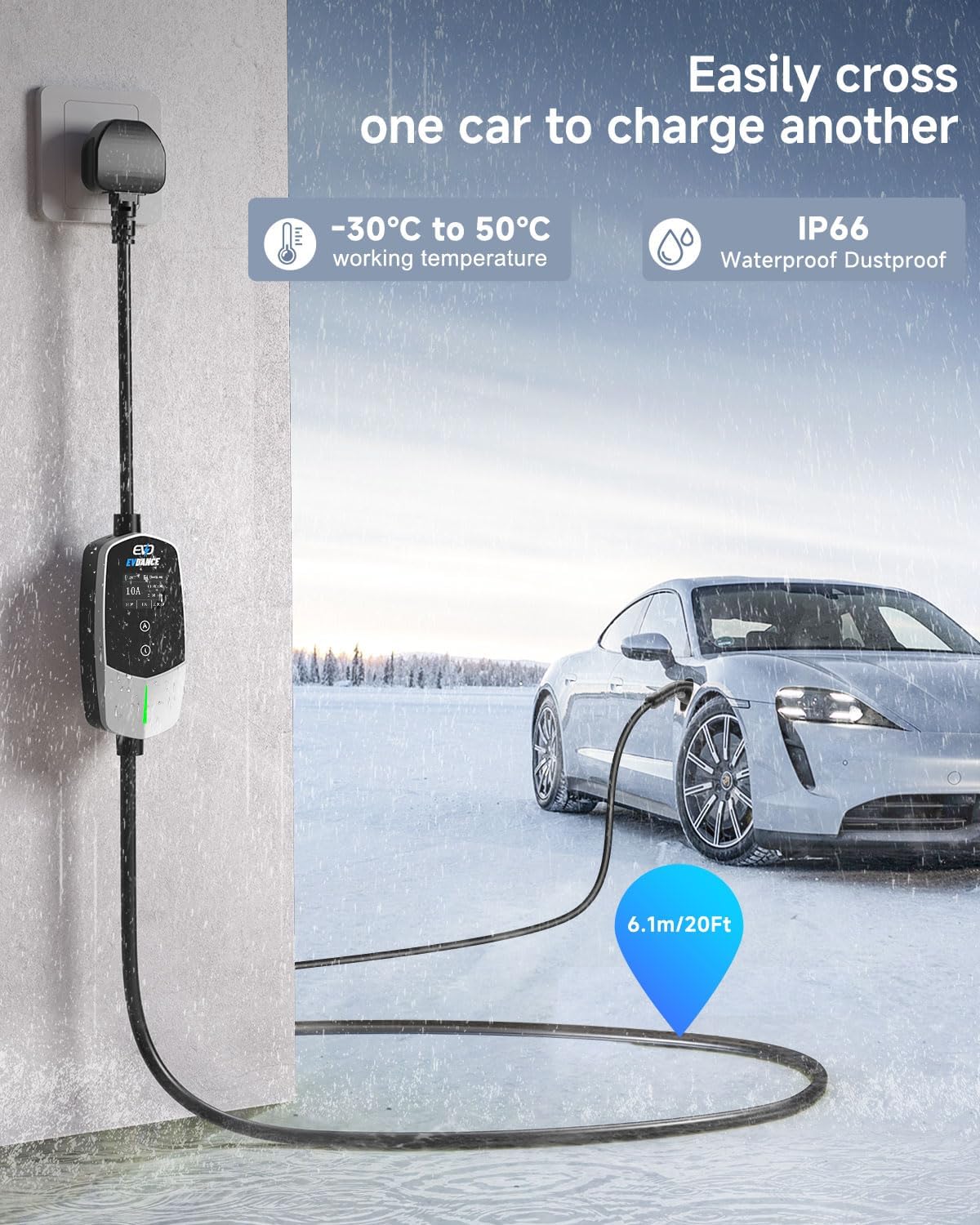 Thumbnail 1 de EVDANCE EV charger cable Type 2 10m