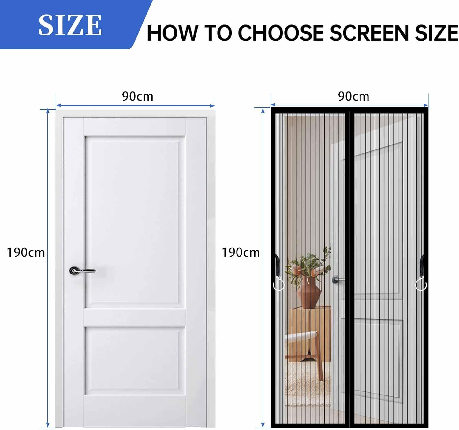 Thumbnail 1 de JIANJIAO Zanzariera Magnetica per Porte 90x190 cm – chiusura automatica, ventilata e resistente al vento