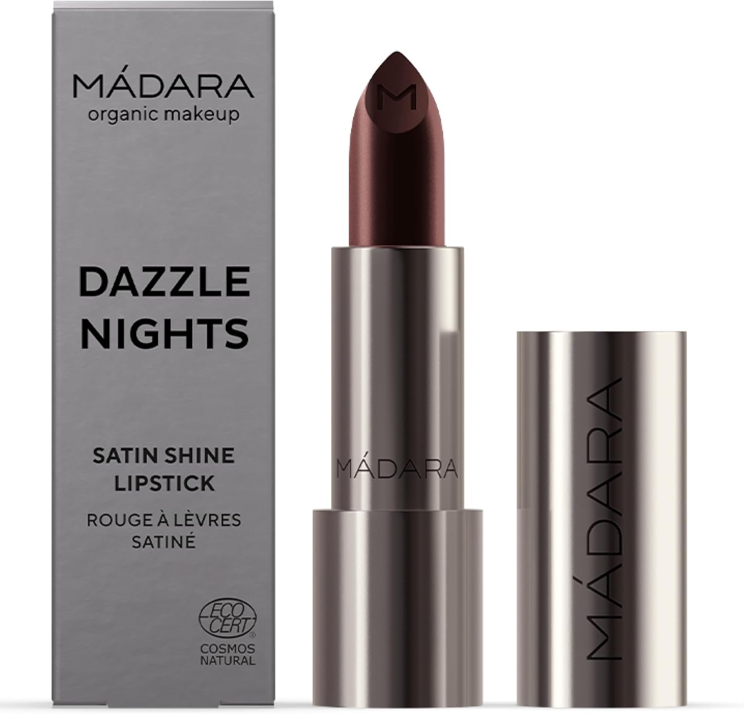 Thumbnail 1 de MÁDARA DAZZLE NIGHTS Rouge à Lèvres #504 Dominance – Rouge satiné hydratant et vegan