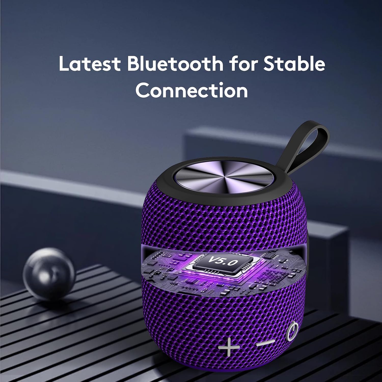 Detalle de FIGMASU Bluetooth Speaker M7: Portable Dual-Driver 360° Sound with IPX7