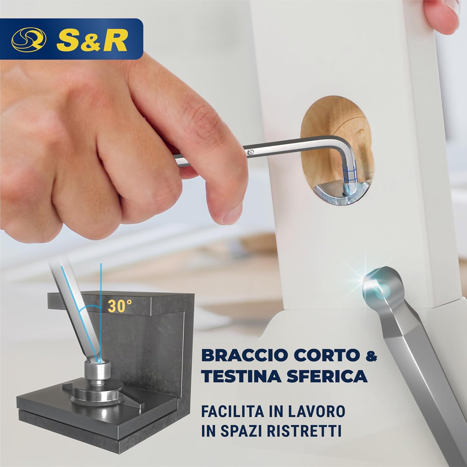 Thumbnail 5 de S&R Chiavi a Brugola - Set Brugole Metriche Lunghe (13 pezzi) con testa sferica
