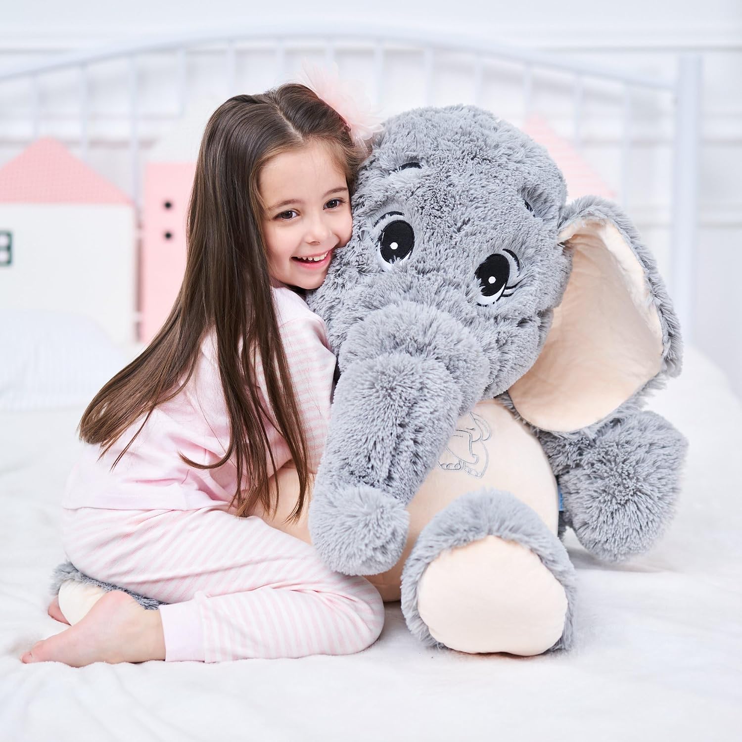Thumbnail 1 de IKASA Giant Elephant Plush Toy (Grey, 100cm) – Big, Soft and Lovingly Durable