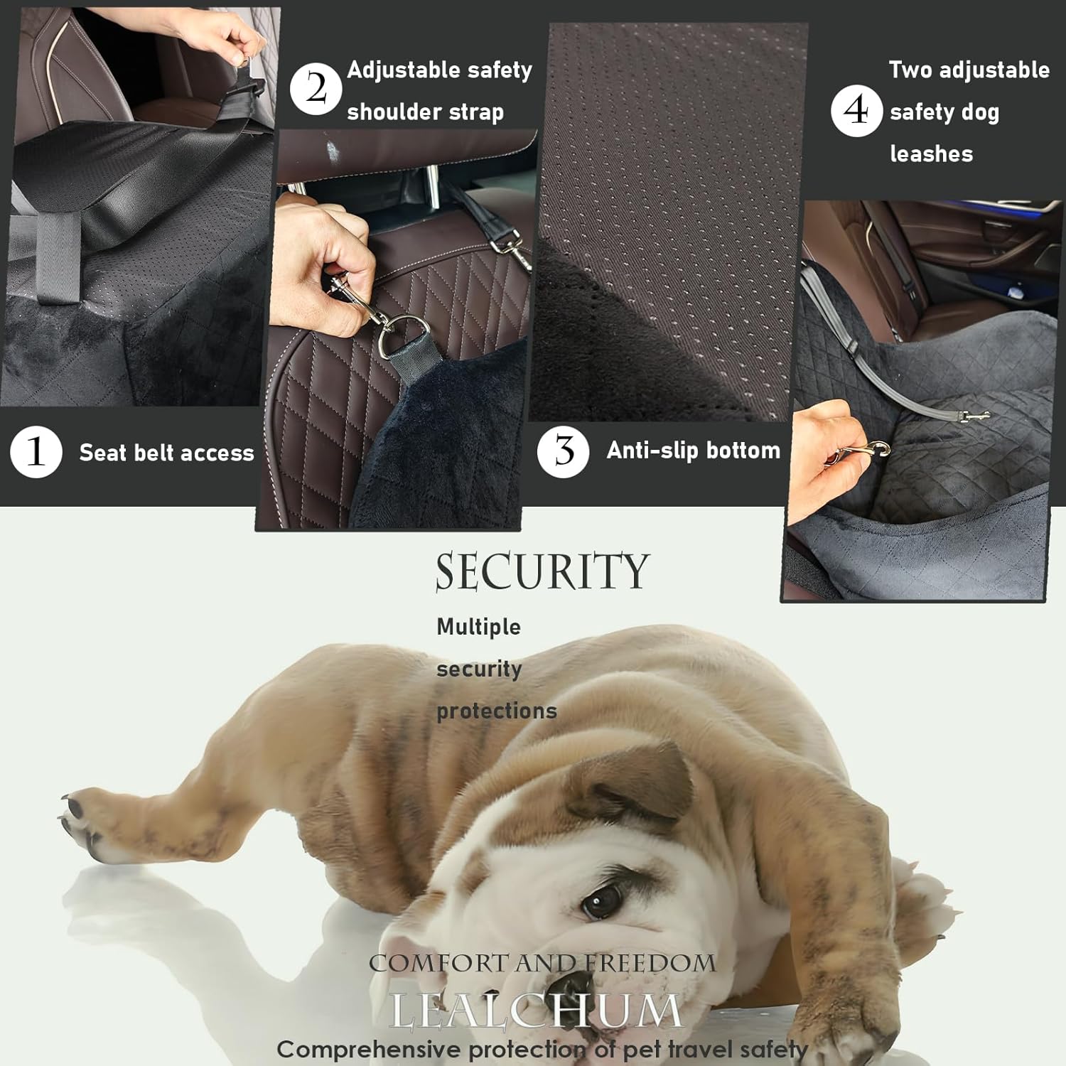 Detalle de Lealchum Dog Booster Car Seat, 19 x 19 x 20in