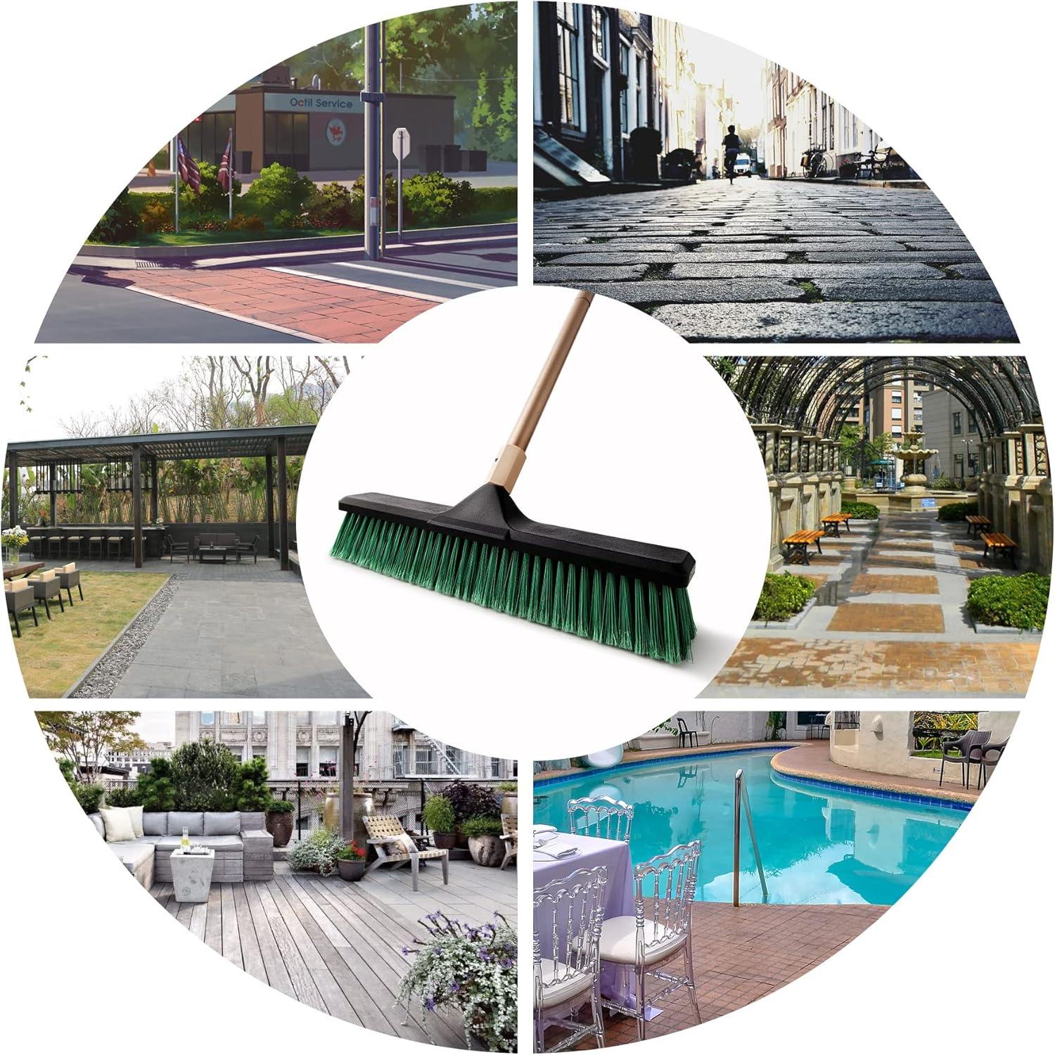 Detalle de Eyliden Garden Broom 45cm stiff bristle 🧹