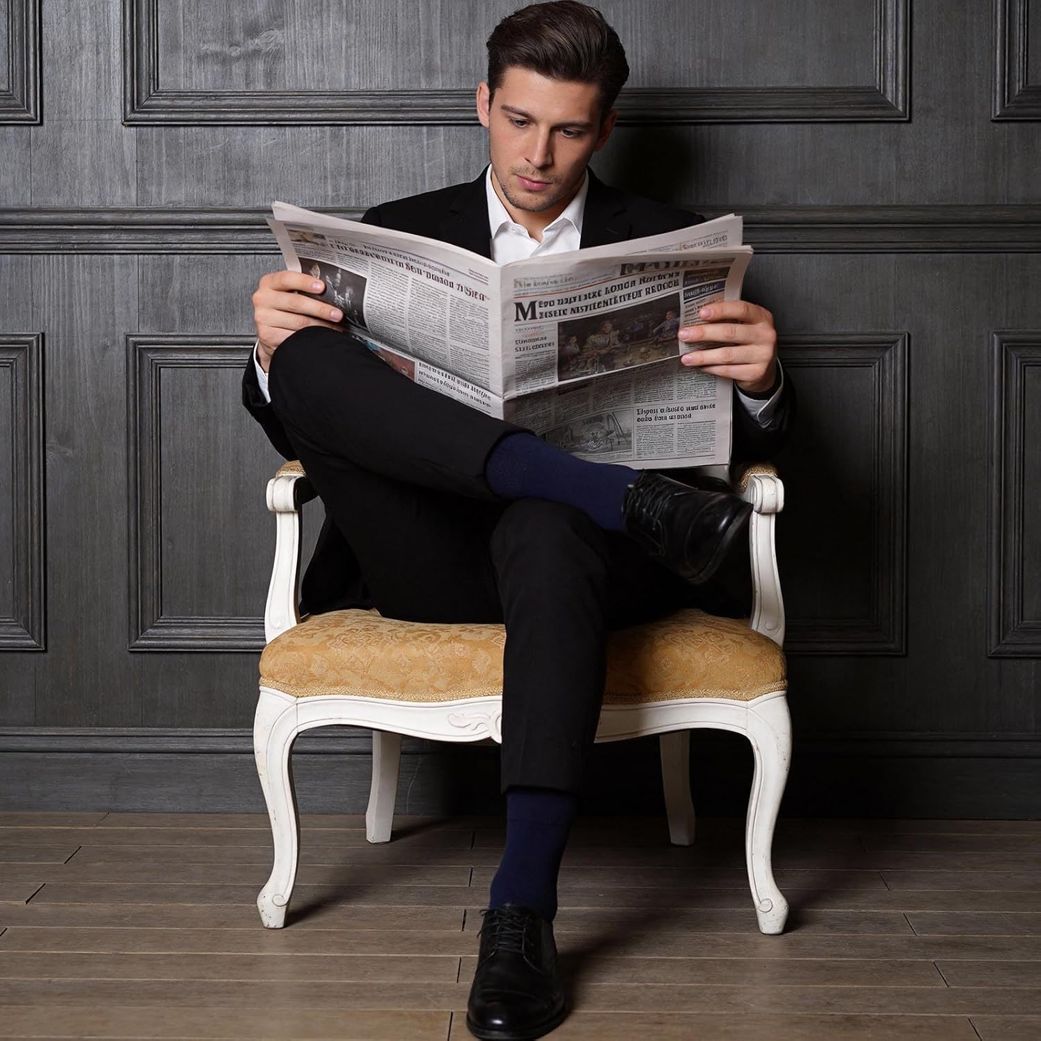 Detalle de ZAKASA calzini uomo in cotone 6 paia: classici business traspiranti senza cuciture