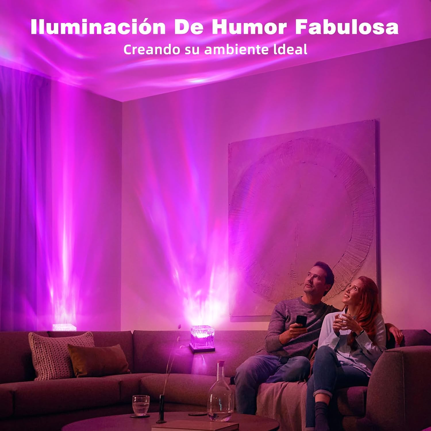 Thumbnail 2 de Dreamy Cubby luce notturna con proiezione galassia ad effetto aurora, 16 colori e telecomando