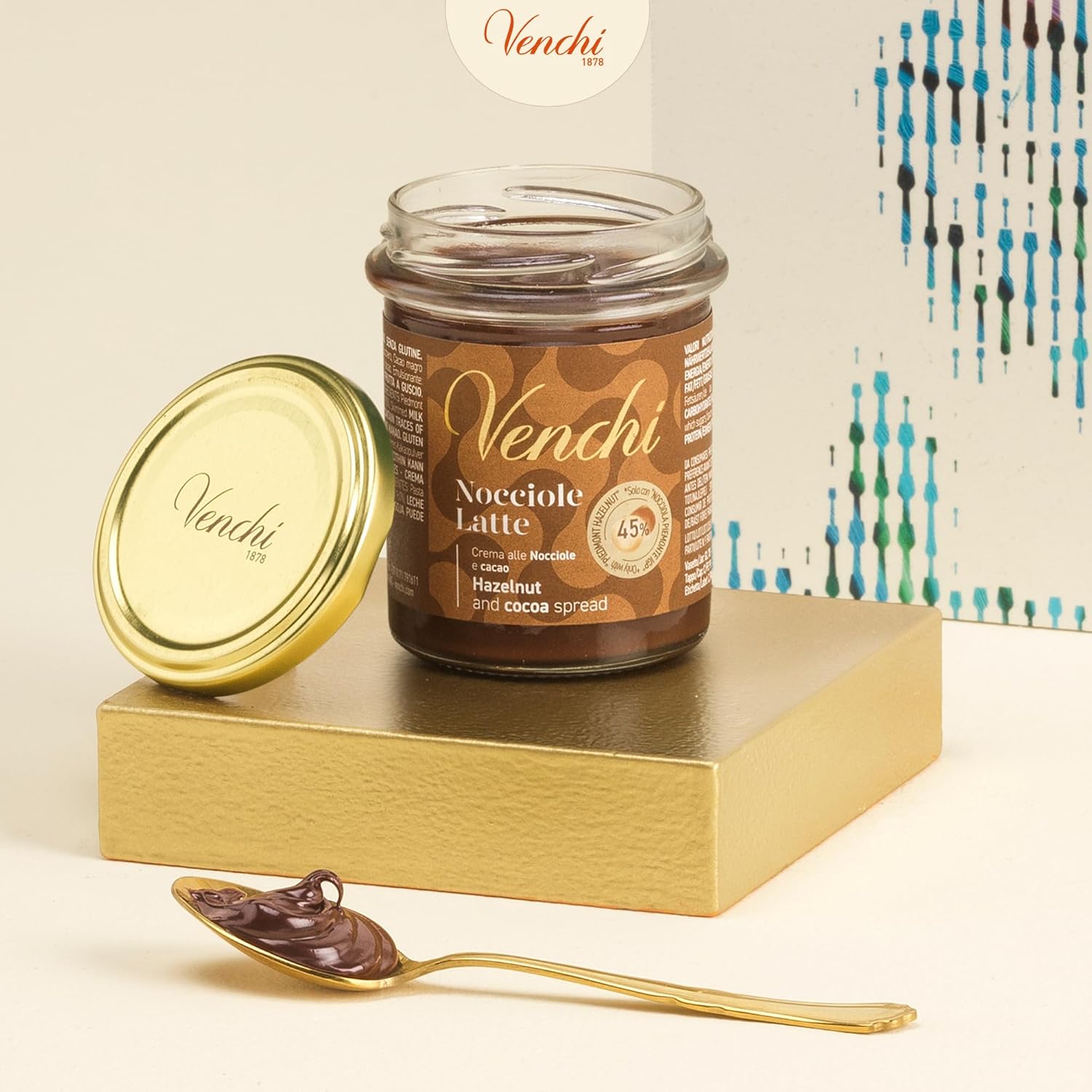 Thumbnail 2 de Venchi Crema Spalmabile Cioccolato al Latte e Nocciole 200 g – 45% Nocciole Piemonte IGP, Senza Glutine, Senza Coloranti e Conservanti