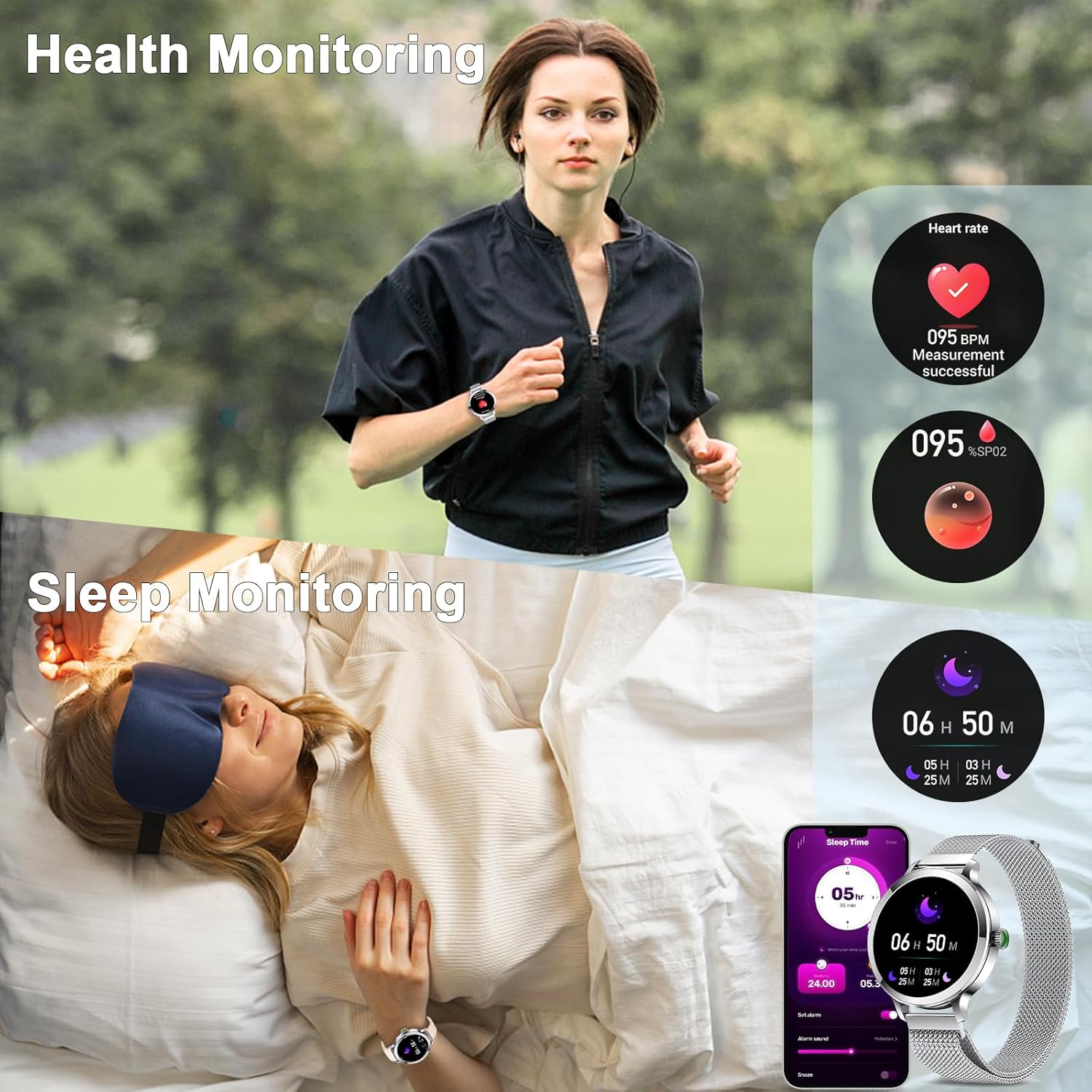 Detalle de Efolen Smart Watch for Women: 1.1" AMOLED, IP68, Bluetooth Calls and 100+ Fitness Modes