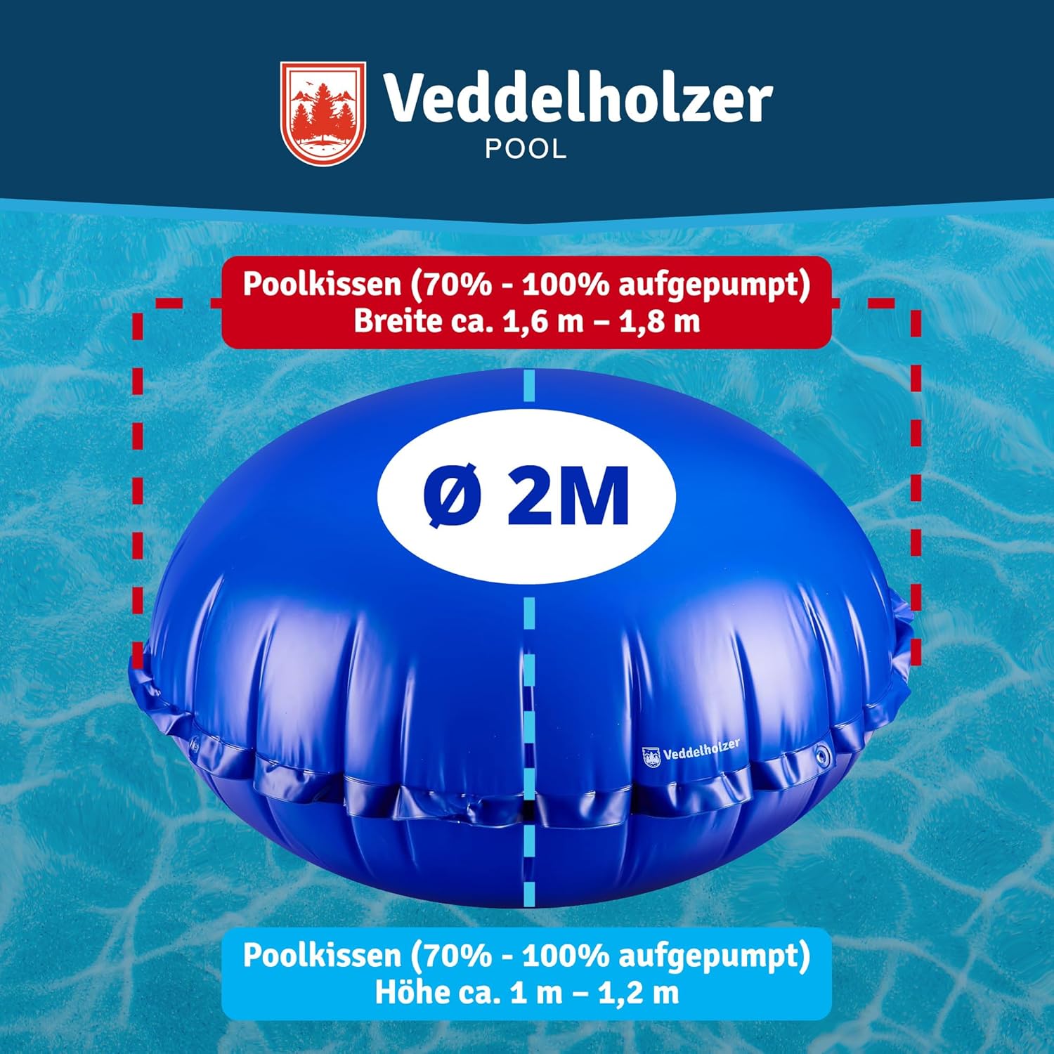 Detalle 2 de Veddelholzer XXL Ø2 m Poolkissen rund