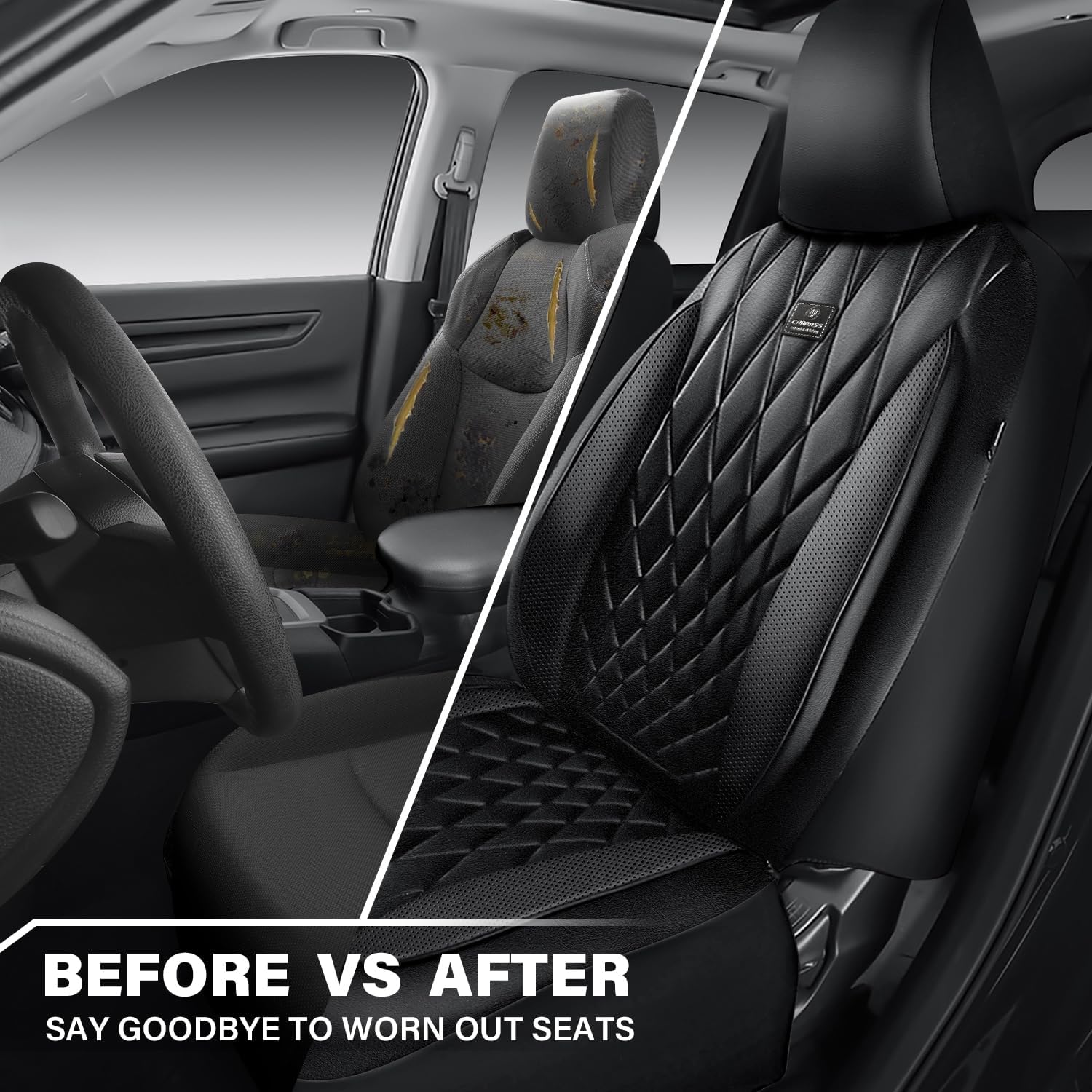 Thumbnail 5 de CAR PASS Nappa Leather Rav4 Front Seat Covers 2-pack