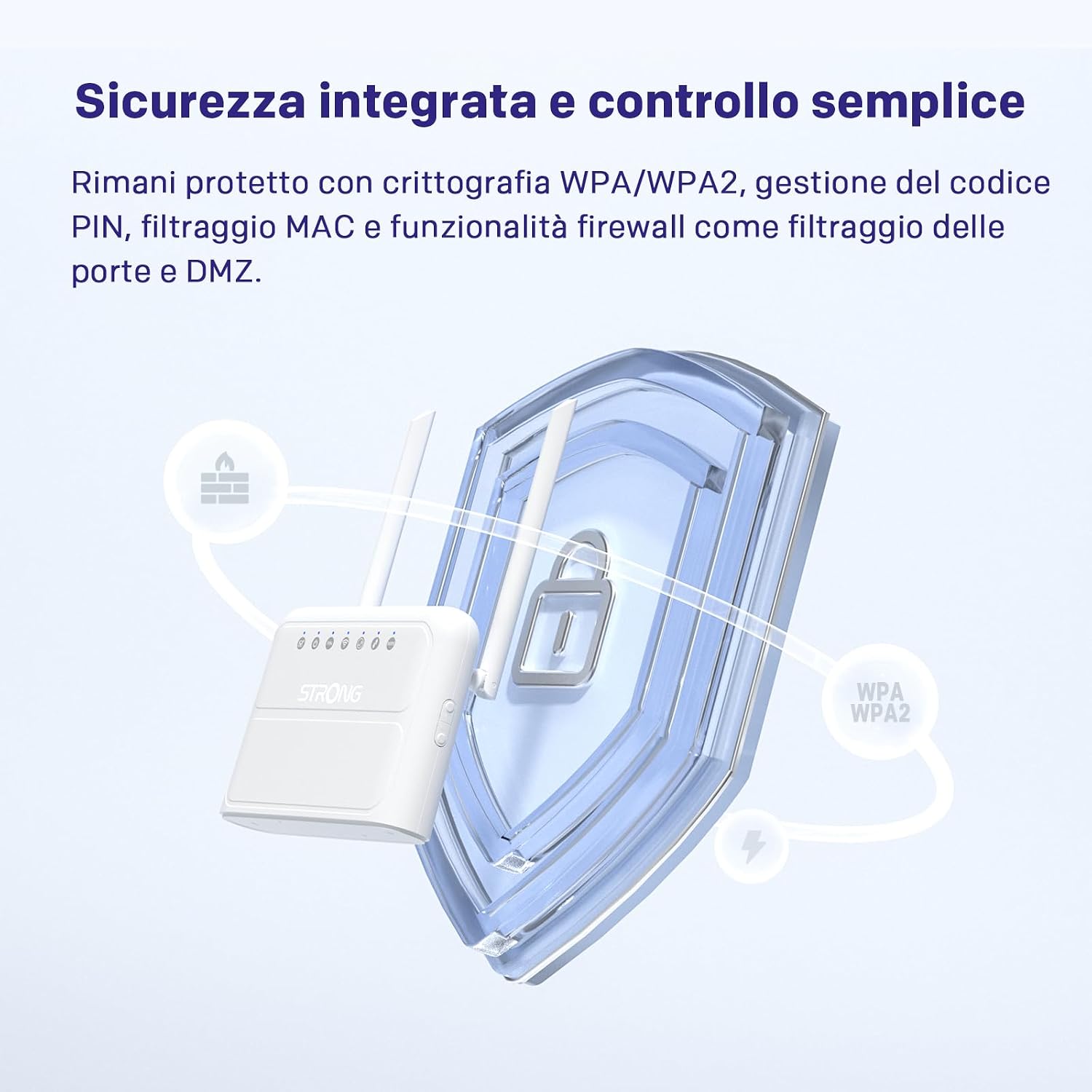 Detalle 2 de STRONG Router WiFi N300 con SIM 4G LTE Cat4 (porte WAN/LAN 100 Mbps) e supporto fino a 32 dispositivi