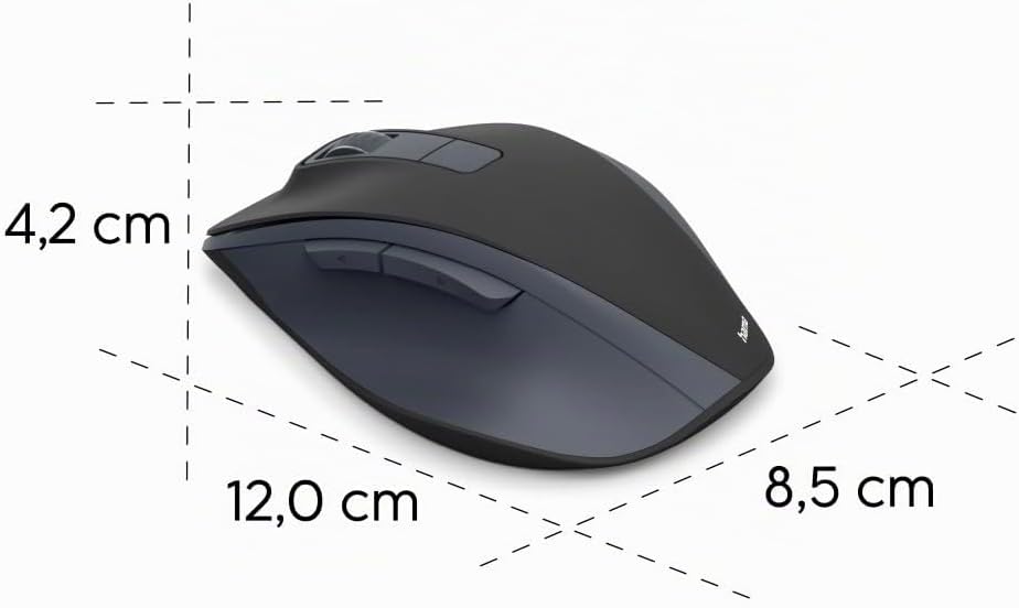 Detalle 2 de Hama kabellose wiederaufladbare Maus „WM-500“ mit 6 Tasten, 800/1200/1600 DPI und 2,4-GHz-Funk – schwarz