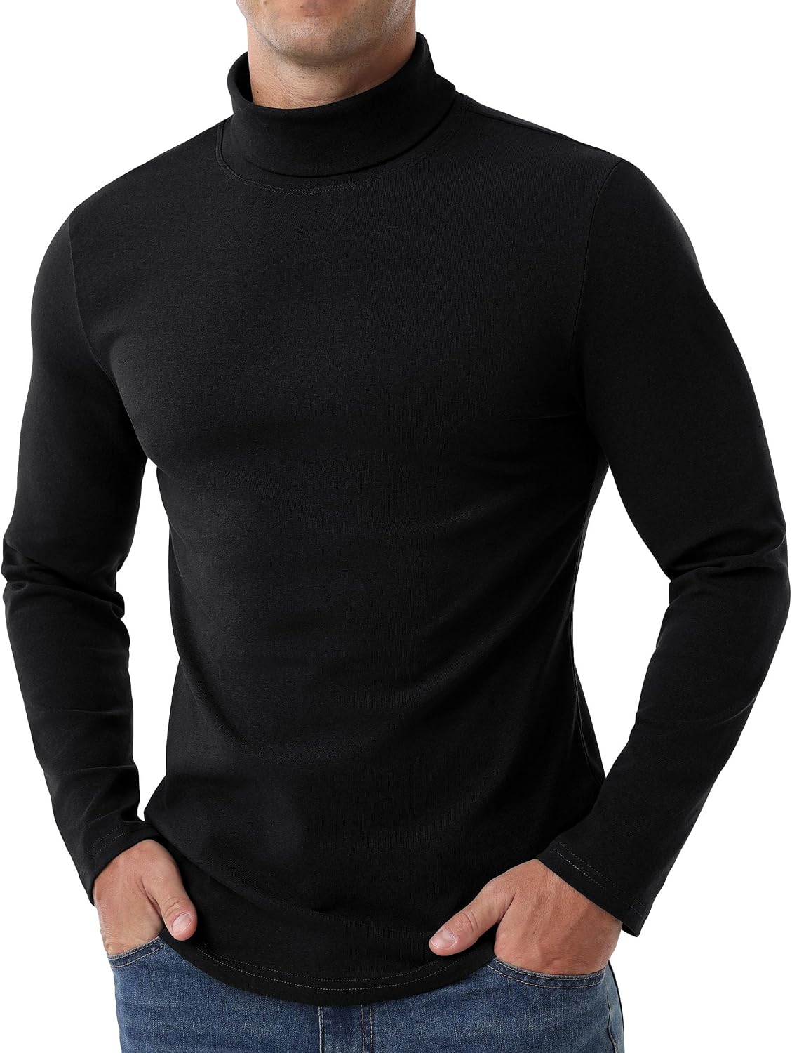 Thumbnail 1 de Askdeer Mens Cotton Underwear Tops Men's Long-Sleeve Turtleneck Thermal Shirt
