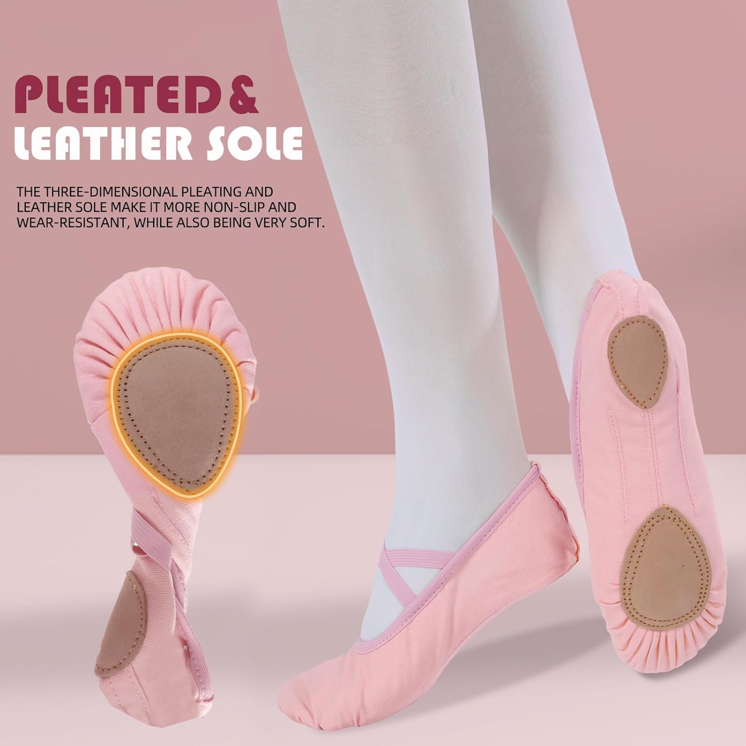 Thumbnail 3 de Acfoda chaussons de ballet en toile douce avec semelle en daim antidérapante (22 à 44 EU)