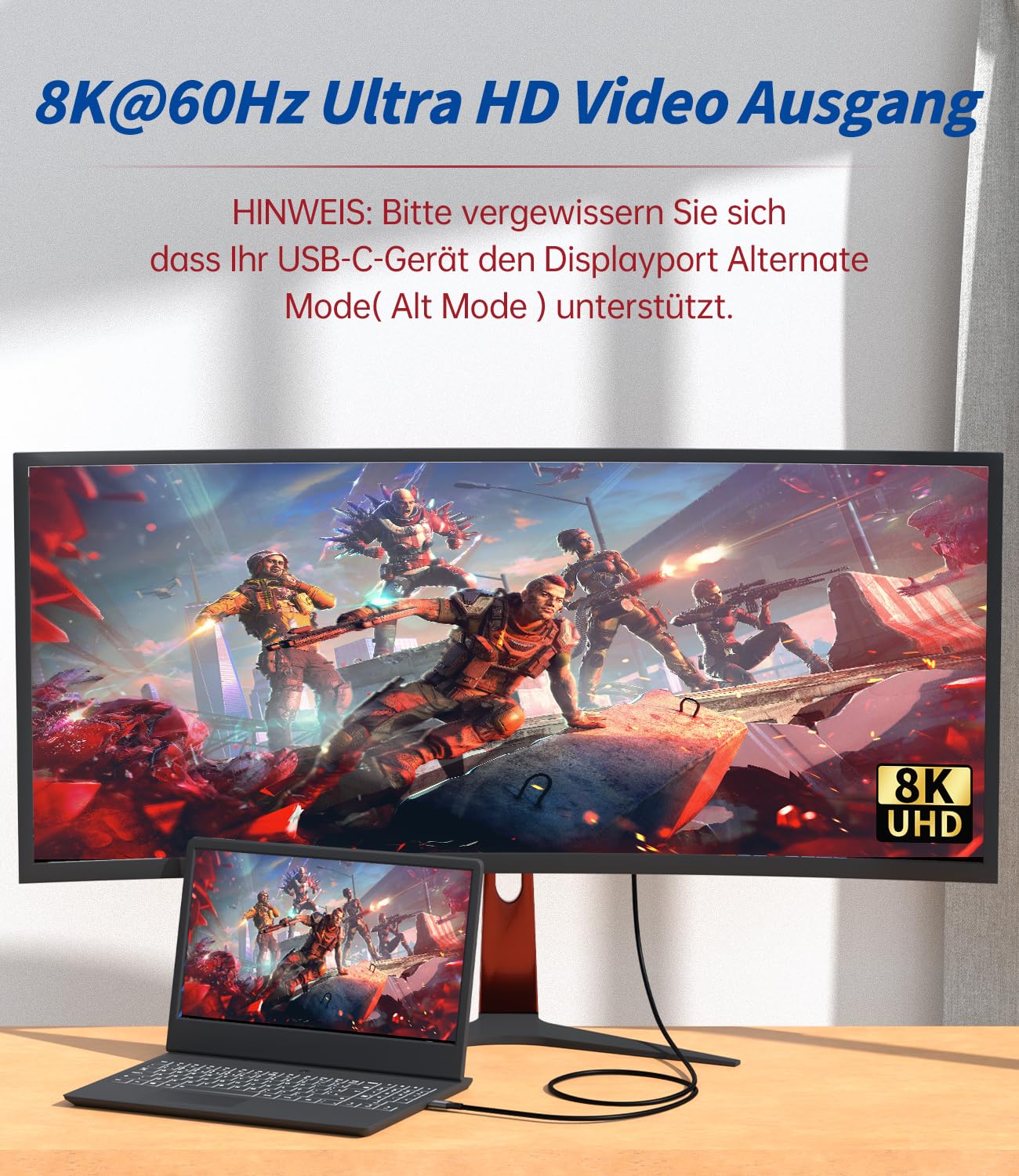 Thumbnail 1 de AGFINEST USB4 Kabel 240W – Thunderbolt 4 kompatibel, 8K/4K Video, PD 3.1 140–240W, 1 m