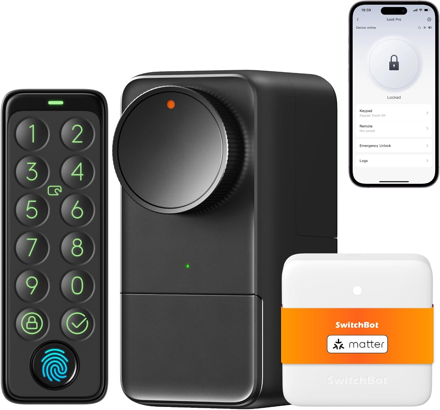 Detalle de SwitchBot Lock Pro con tastiera Touchscreen