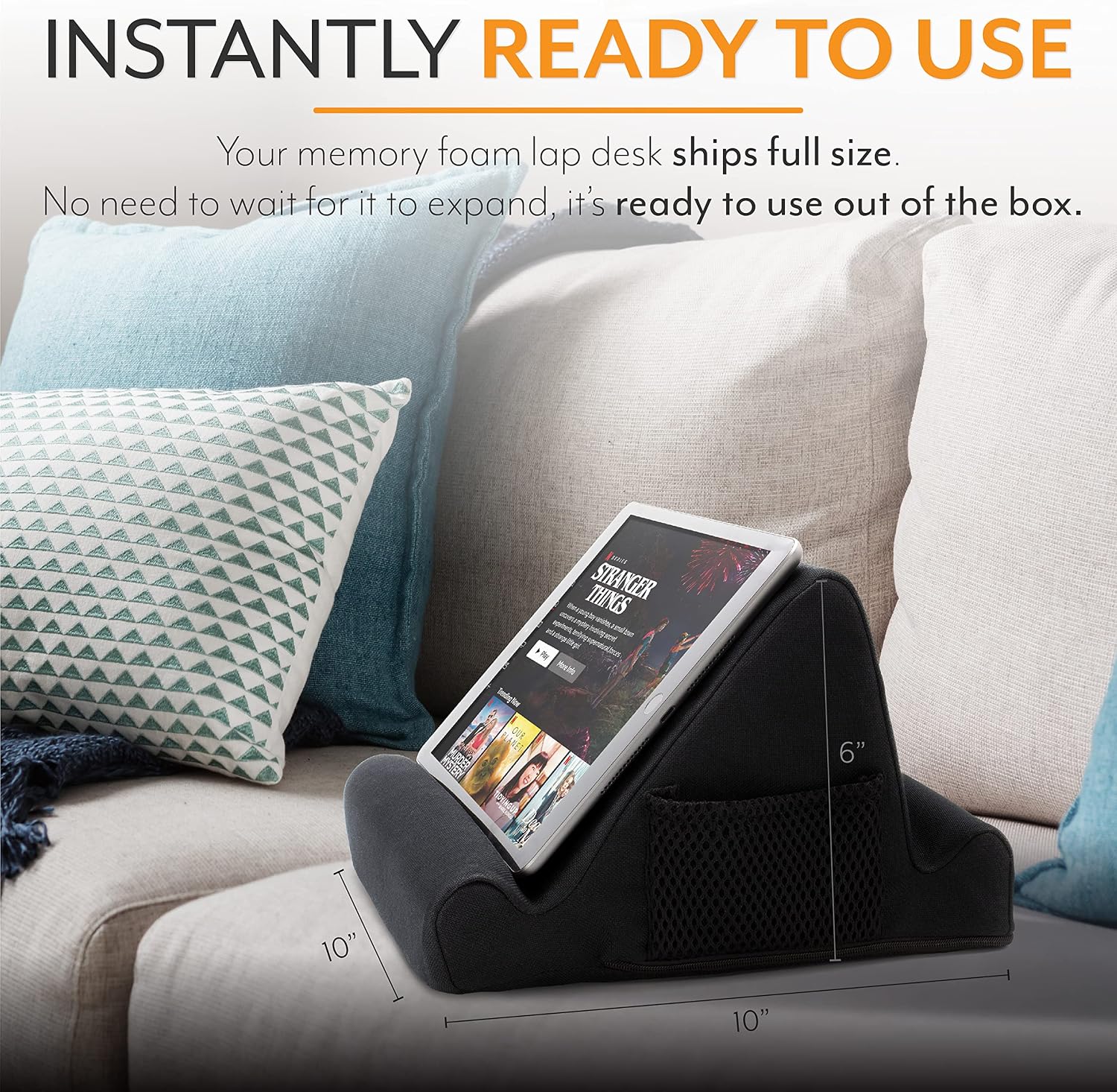 Thumbnail 6 de Brookstone Tablet Lap Cushion: Hands-Free Tablet & Phone Holder for Bed, Travel, and Everyday Reading