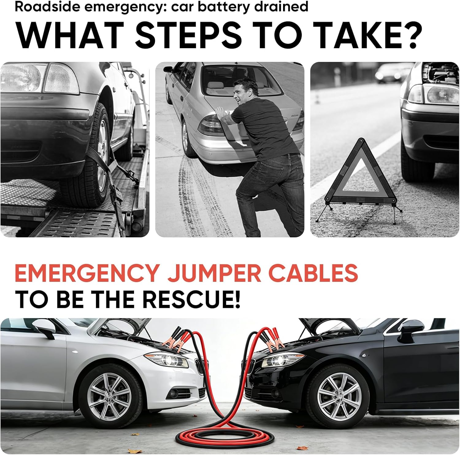 Thumbnail 5 de NOONE Jumper Cables 10 ft, 10-Gauge for Cars