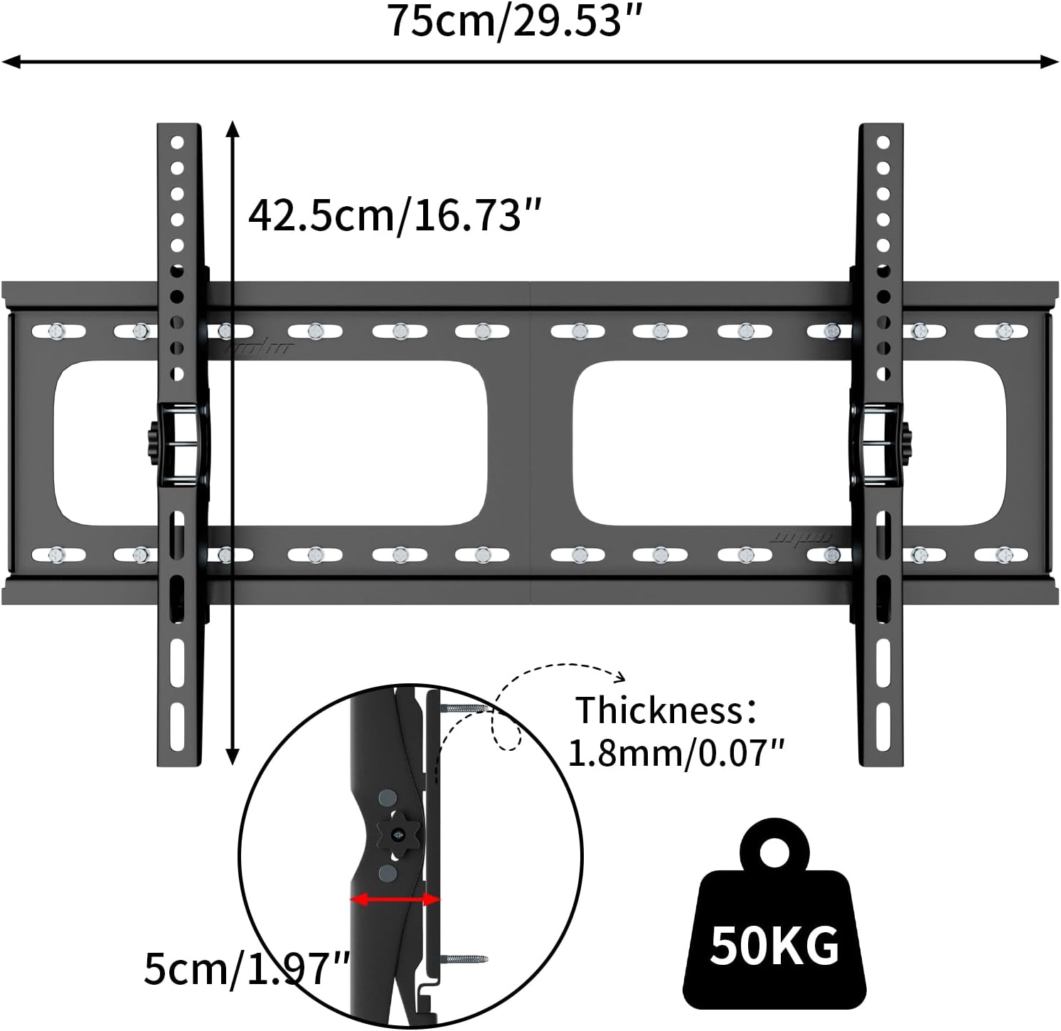 Thumbnail 2 de unho Universal TV Wall Bracket 60 kg