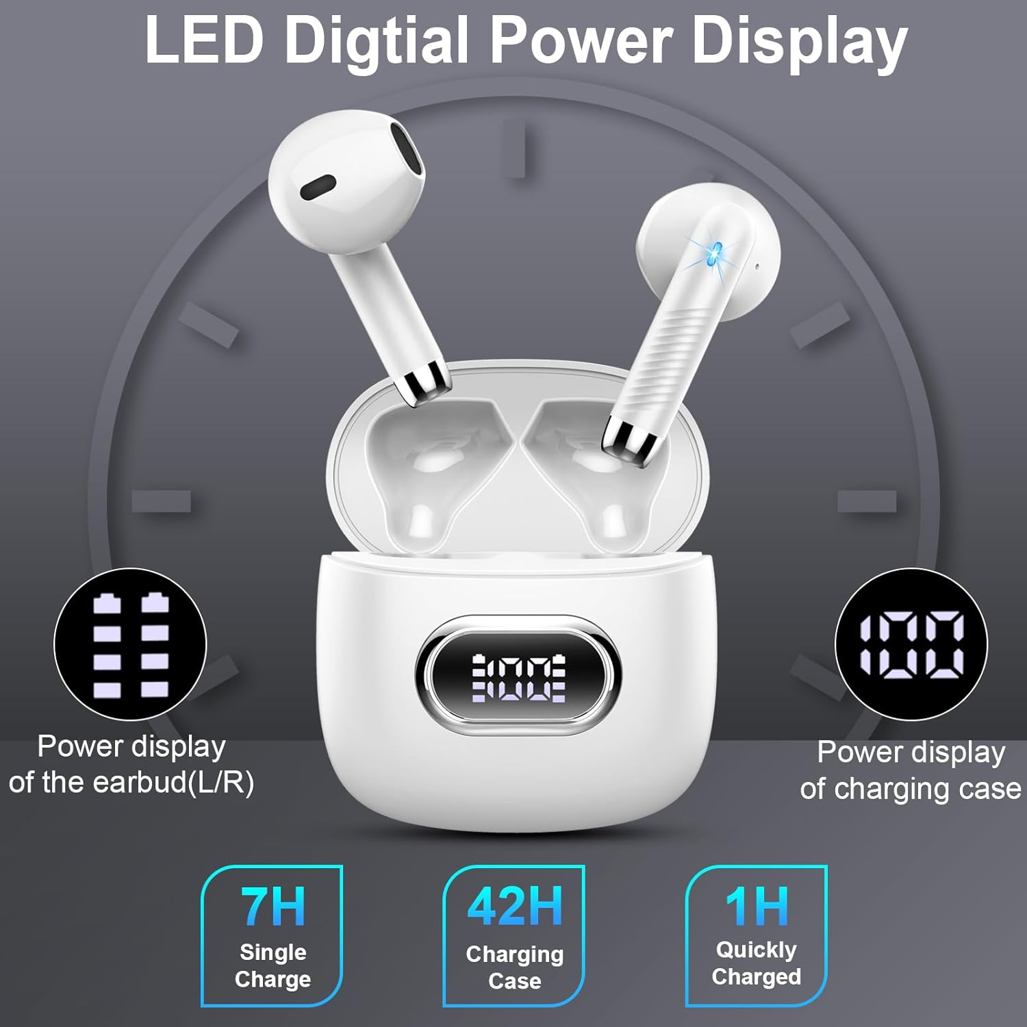 Thumbnail 3 de Bluetooth Kopfhörer Kabellos 5.3 In Ear mit ENC, IP7, 42 Std Laufzeit – J52