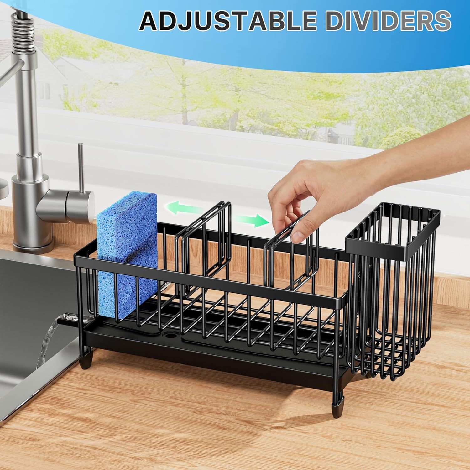 Detalle 2 de Cisily Black Sponge Holder for Sink ⚙