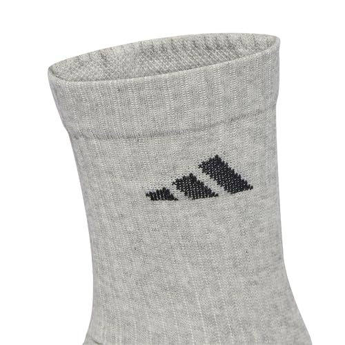 Thumbnail 4 de adidas Cushioned Crew Socks 6 Pair Pack — White/Medium Grey Heather/Black, 2-3 Years
