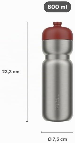 Detalle de Mepal 103009041800 Sport – stalowy bidon sportowy 800 ml, Graphite Black