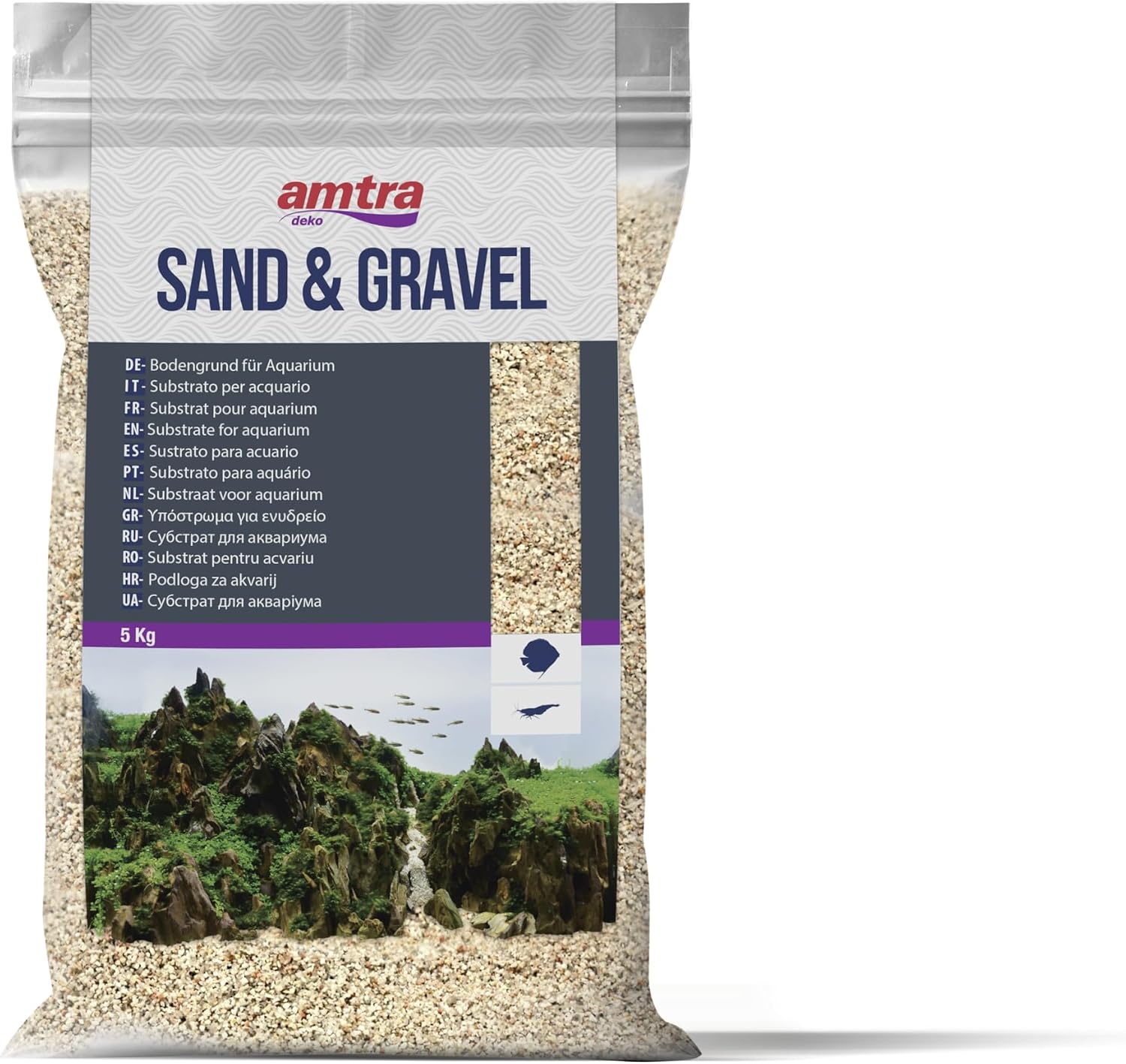 Detalle de Amtra Biały Kwarc – biały piasek kwarcowy do akwarium, 5 kg