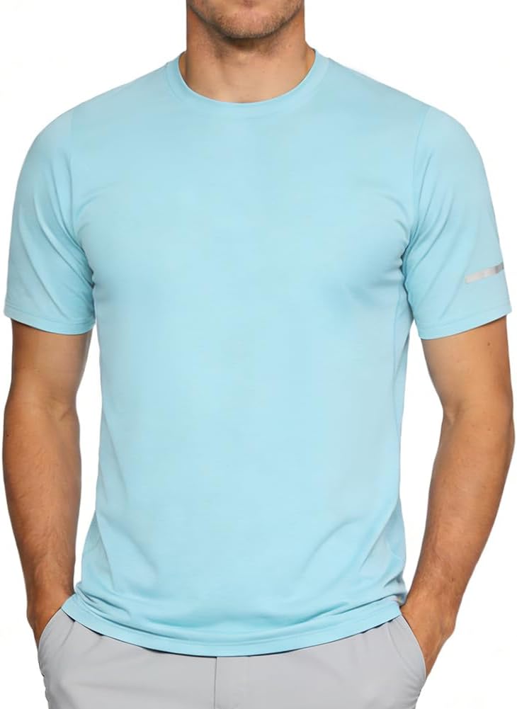 Detalle de BSBUY T-shirt voor heren met korte mouwen, UPF 50+ en sneldrogende stof