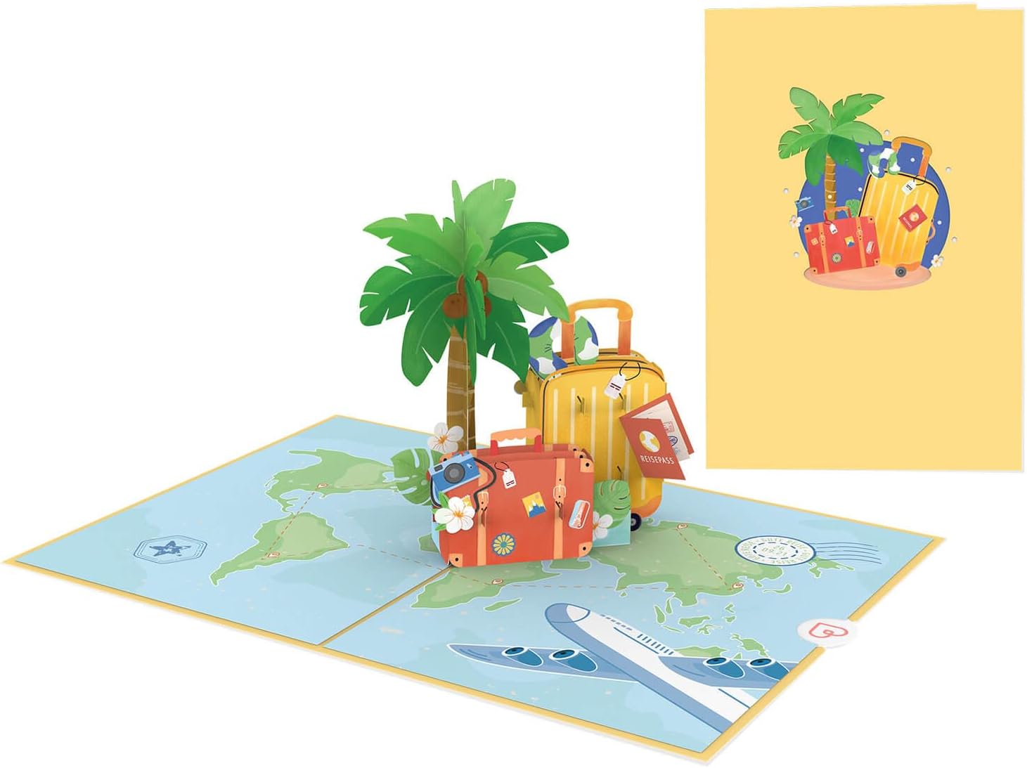Thumbnail 2 de papercrush® Biglietto pop-up Buon Viaggio – biglietto 3D per auguri compleanno e regalo viaggio