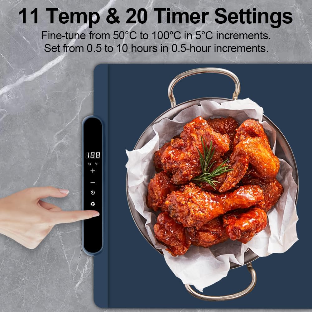 Detalle de Vicloon Silicone Food Warming Mat, Foldable with 11 Temperature Settings