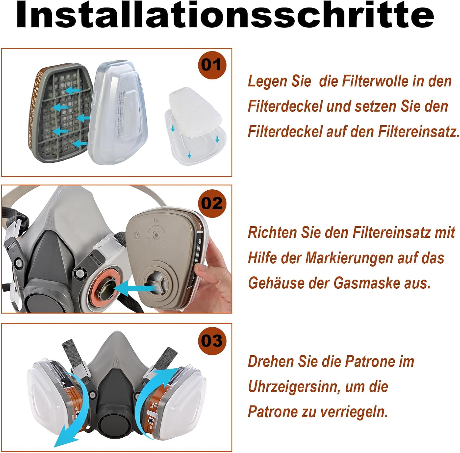 Thumbnail 4 de Faburo Atemschutzmaske Set mit 94% Filter