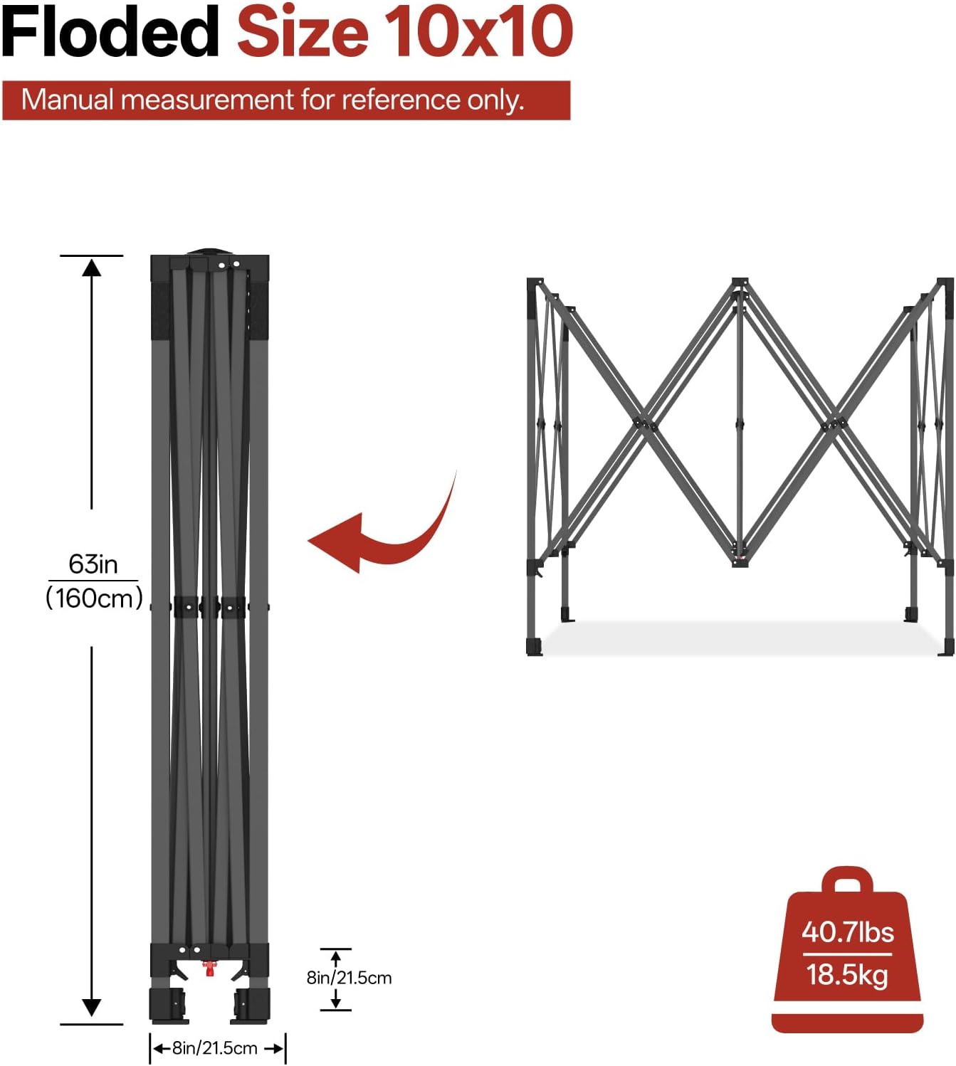 Detalle 1 de ABCCANOPY package01 10x10 Pop-Up Canopy Tent with Sidewalls, Black