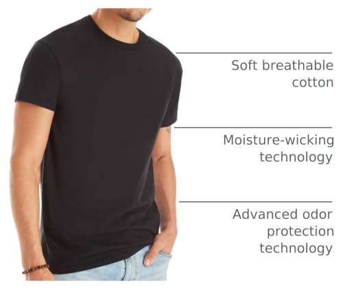 Detalle de Hanes Men's Cotton Moisture-Wicking Crew Tee Undershirts — 6 Pack (X-Large US)
