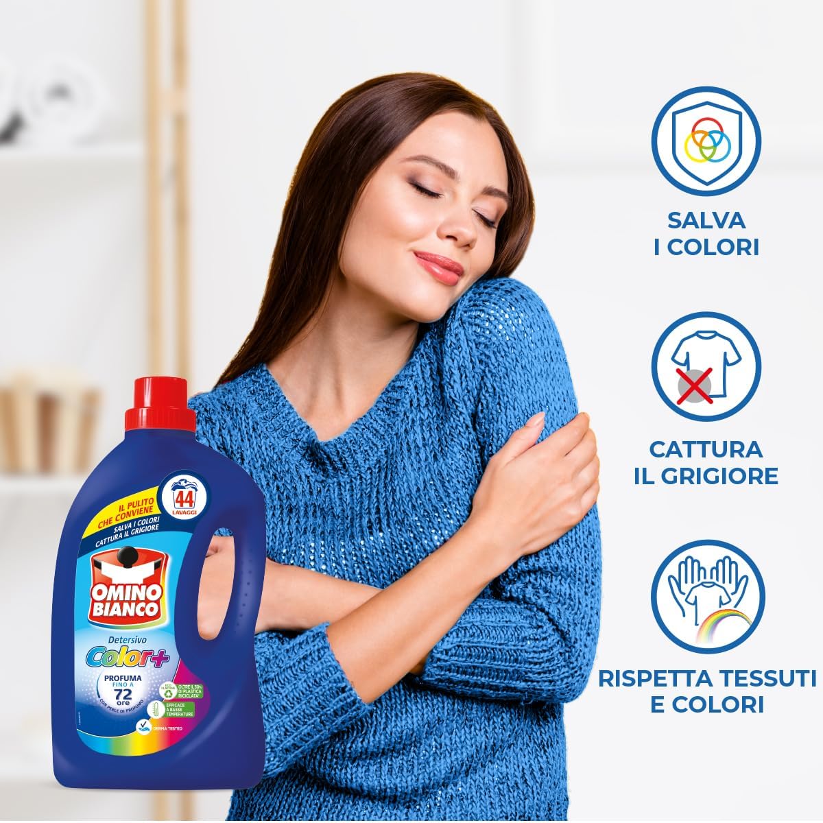 Thumbnail 4 de Omino Bianco Detersivo Lavatrice Liquido Color+ 105 Lavaggi – Formula Color+ per Capic Colorati