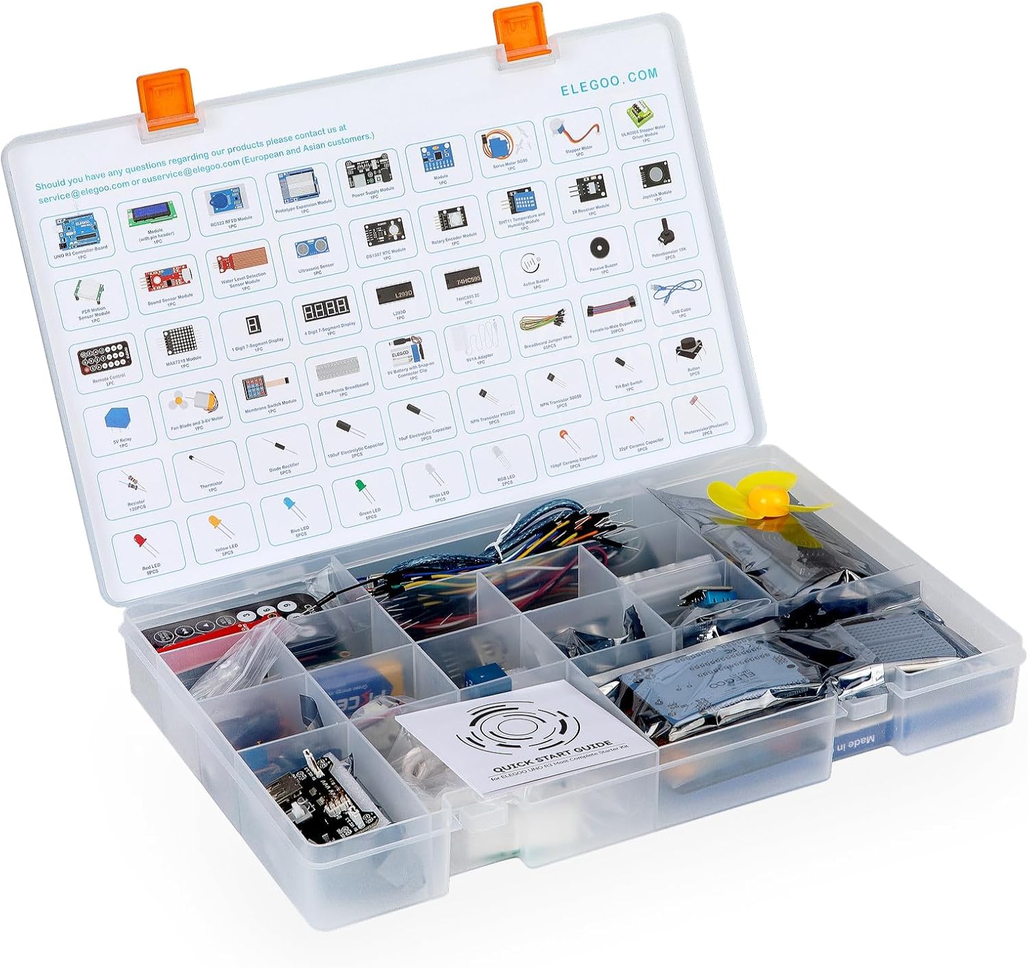 Detalle 2 de ELEGOO UNO R3 Ultimate Starter Kit – Arduino-kompatibler Projektbaukasten mit deutschem Tutorial und über 200 Teilen