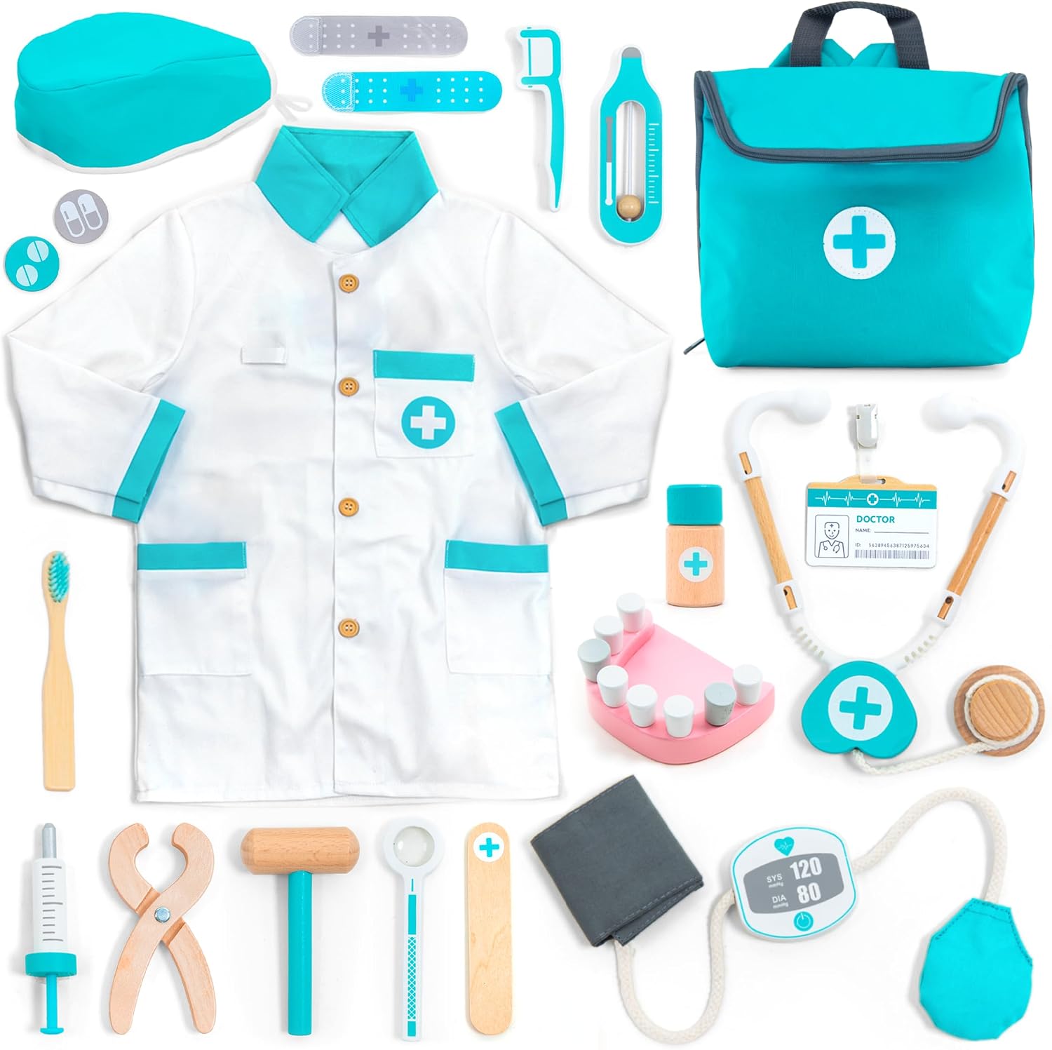 Detalle de UMU Malette Docteur Enfant Bois 20 pièces