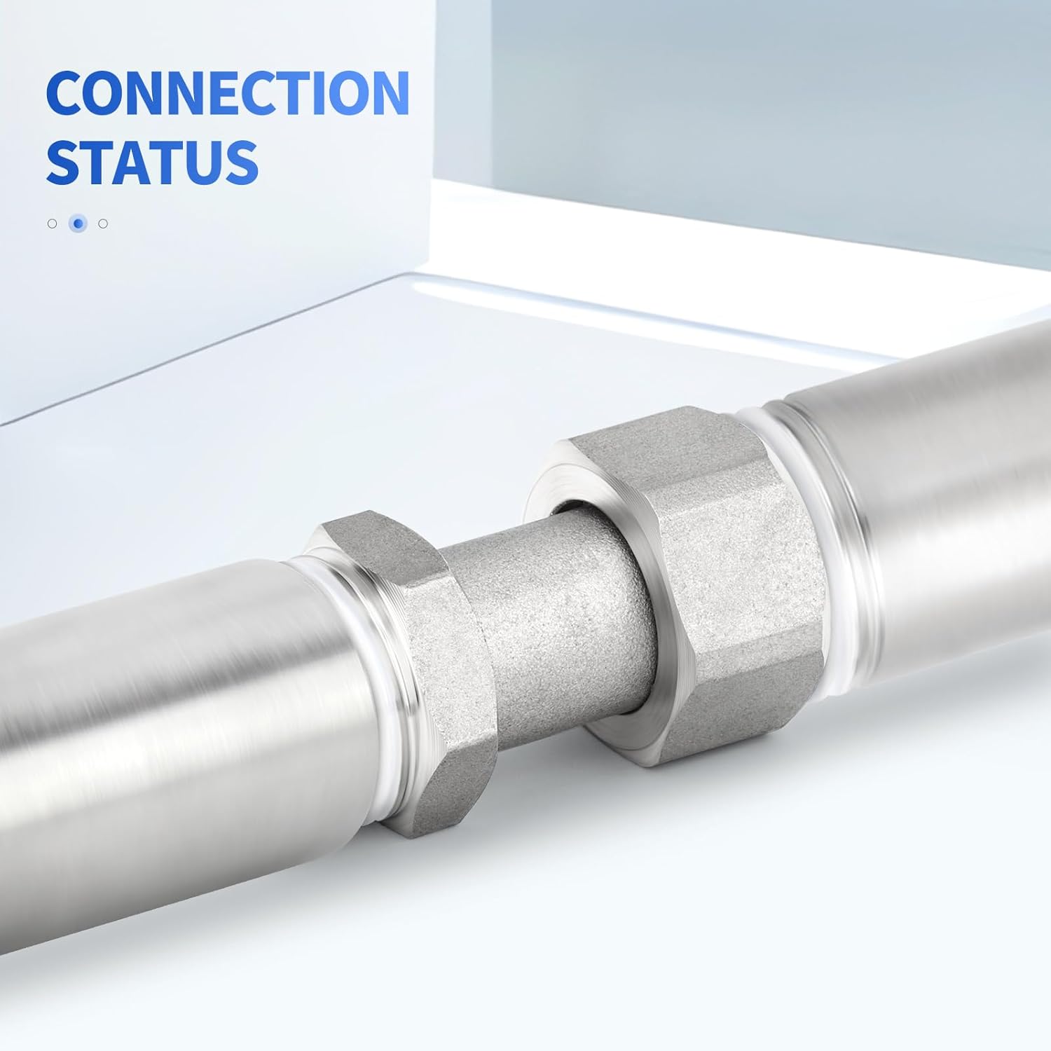 Thumbnail 4 de ERGAOBOY 2Pcs 47mm 304 Stainless Steel Flexible Movable Connector — 1/2" BSP Female & Male for Sprayer, Angled Valve, Shower Arm