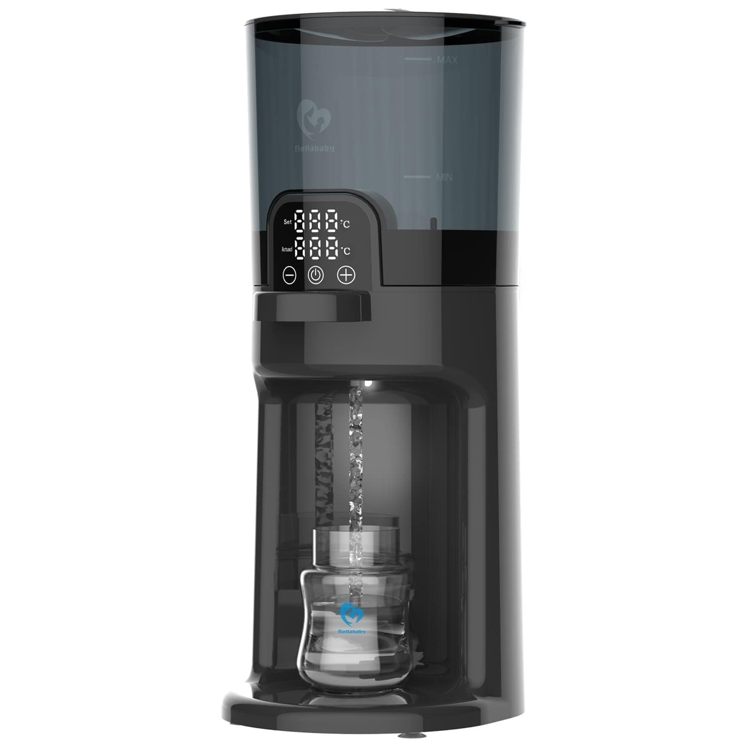 Detalle de Bellababy Flaschenzubereiter & Flaschenwärmer für Babys – Instant Warmer mit 5–15 Minuten Erwärmung, 1,7 l Fassungsvermögen, Nachtlicht und abnehmbarem Wasserbehälter
