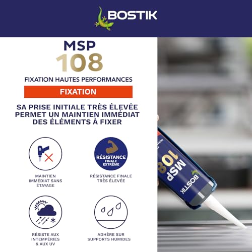 Detalle 2 de BOSTIK MSP 108 Original – Mastic de Fixation Hautes Performances, 290 ml