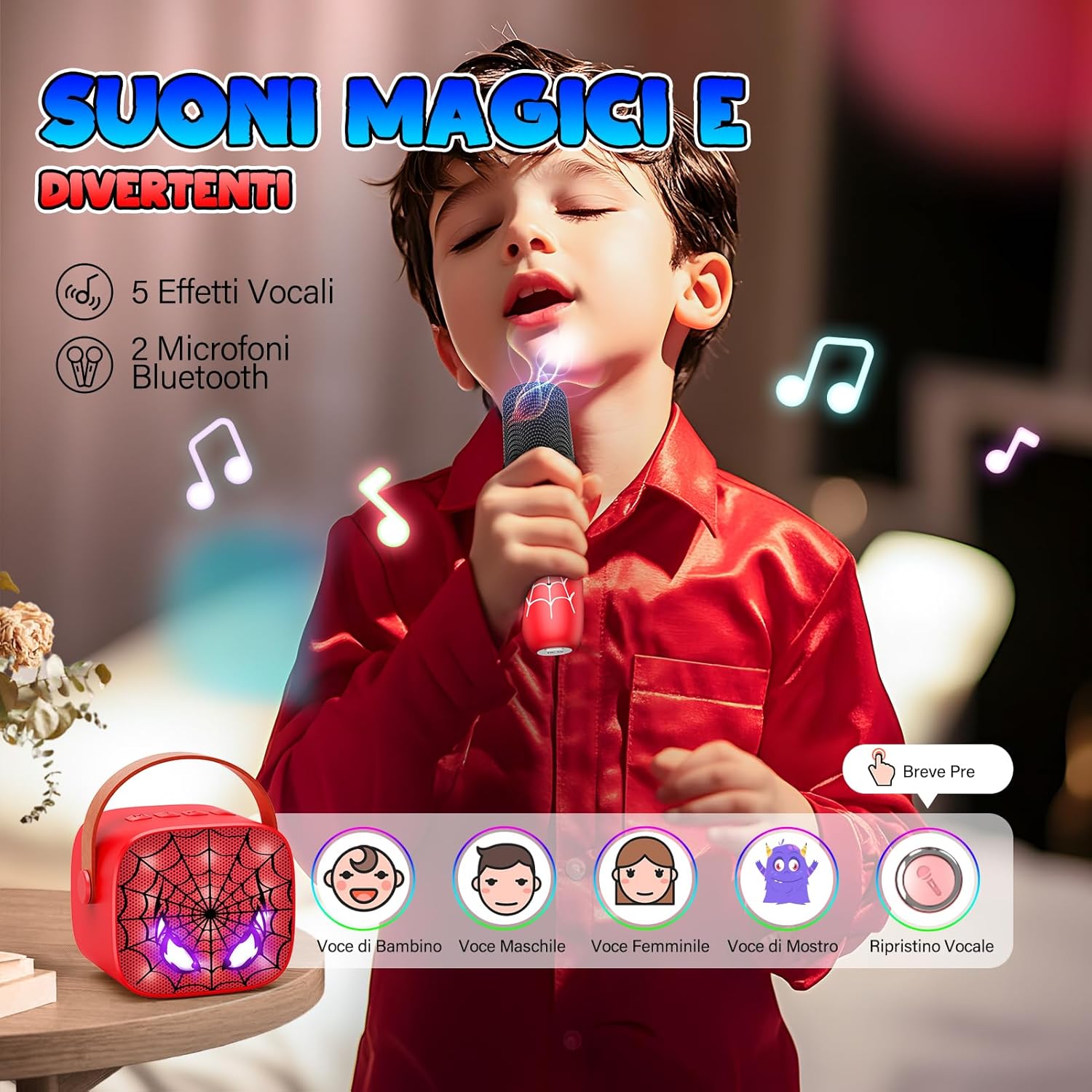 Thumbnail 3 de Braxel Regalo Bambino 3-12 Anni Maschio: karaoke per bambini con 2 microfoni wireless e Bluetooth