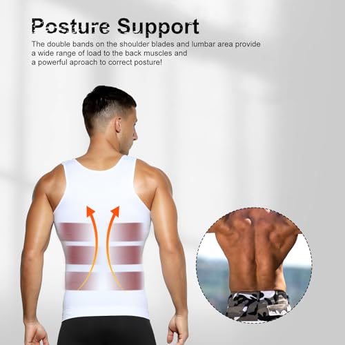 Detalle de Casey Kevin Faja Chaleco Hombre: Camiseta de compresión para fitness, talla S–XXL