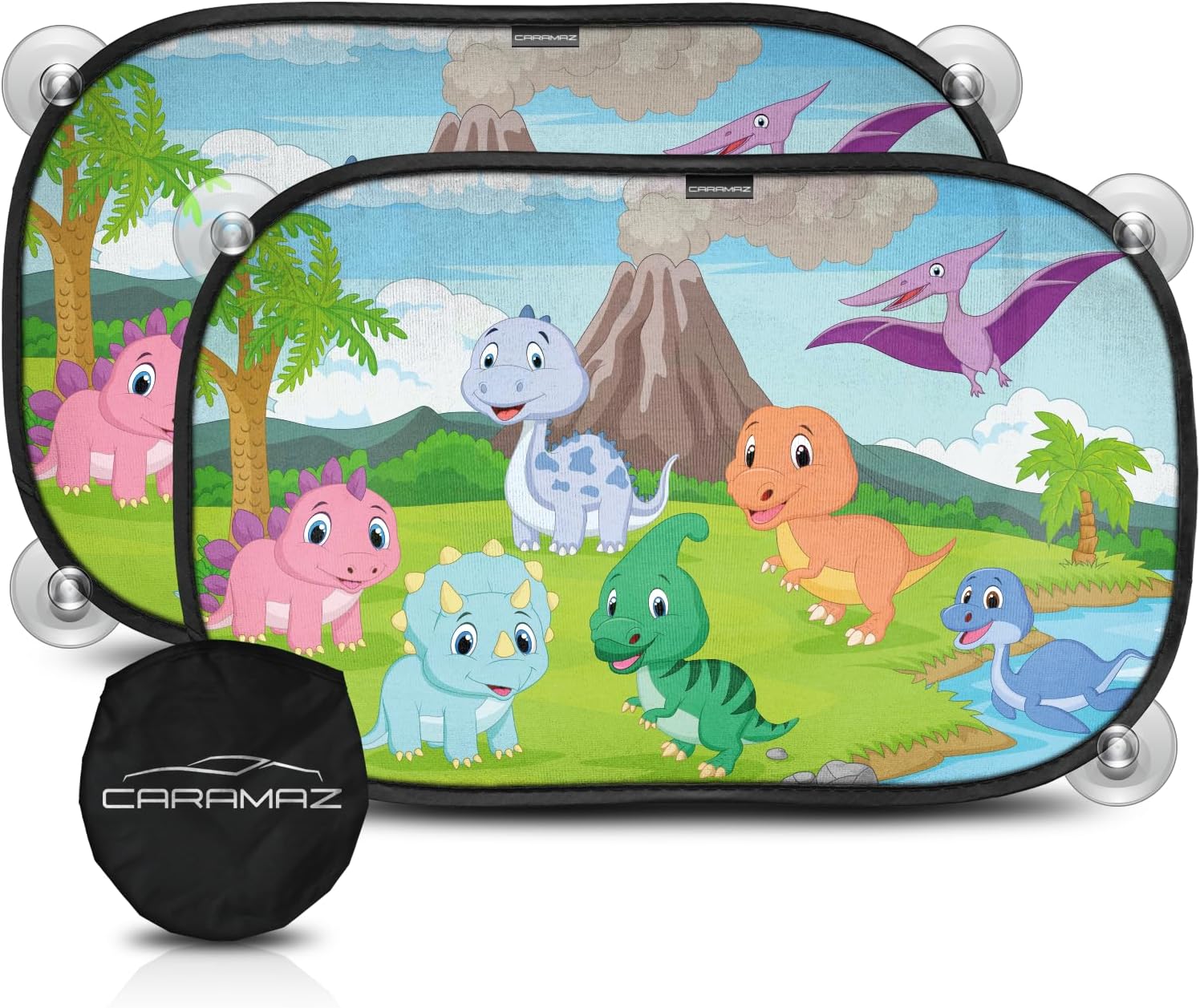 CARAMAZ Opti-Dark Sonnenschutz Auto Baby mit UV-Schutz (GSM100+) inkl. Saugnapf, 51x31 cm – 2er Set