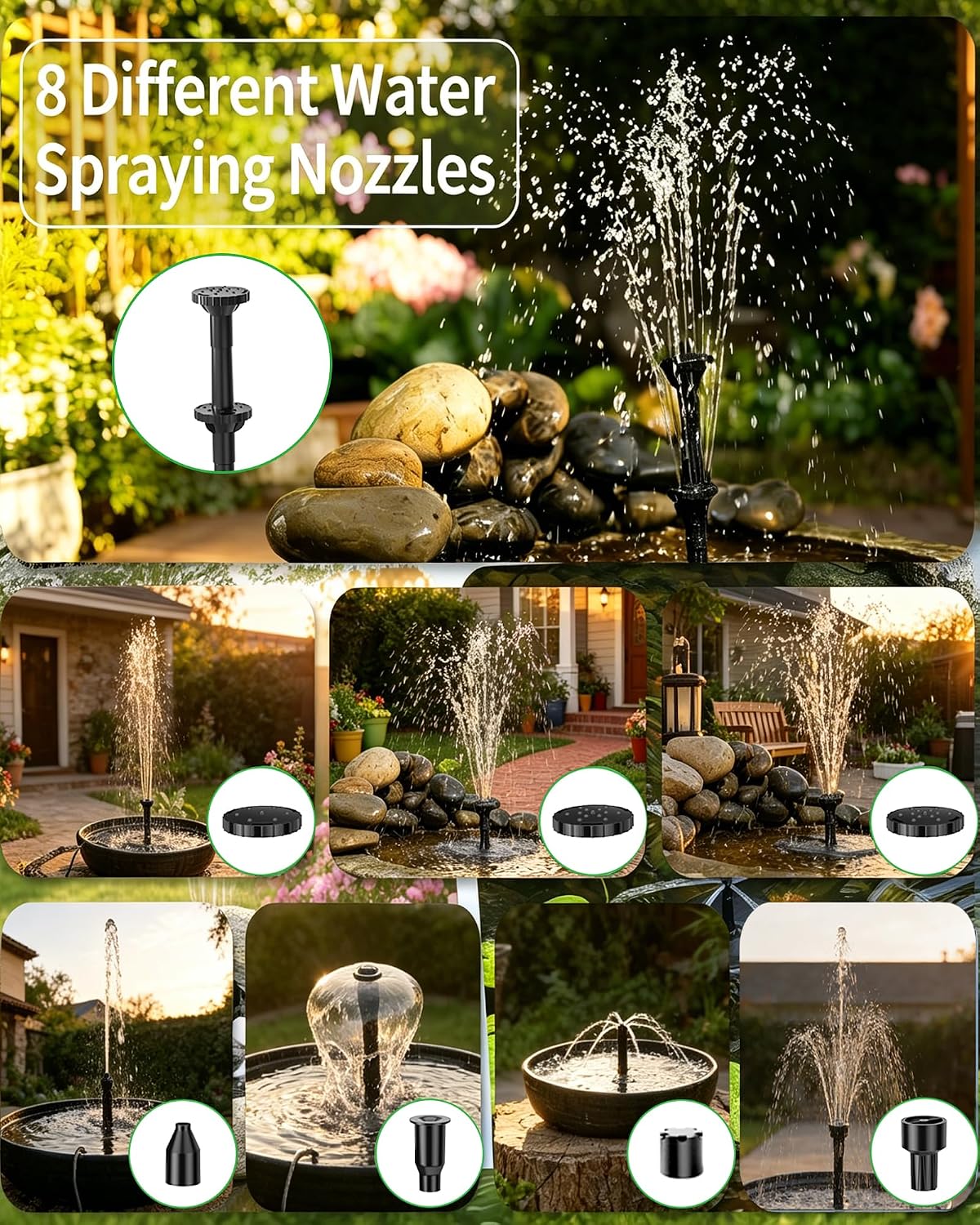 Thumbnail 3 de POPOSOAP 12W Solar Fountain Pump with 4200mAh Battery Backup