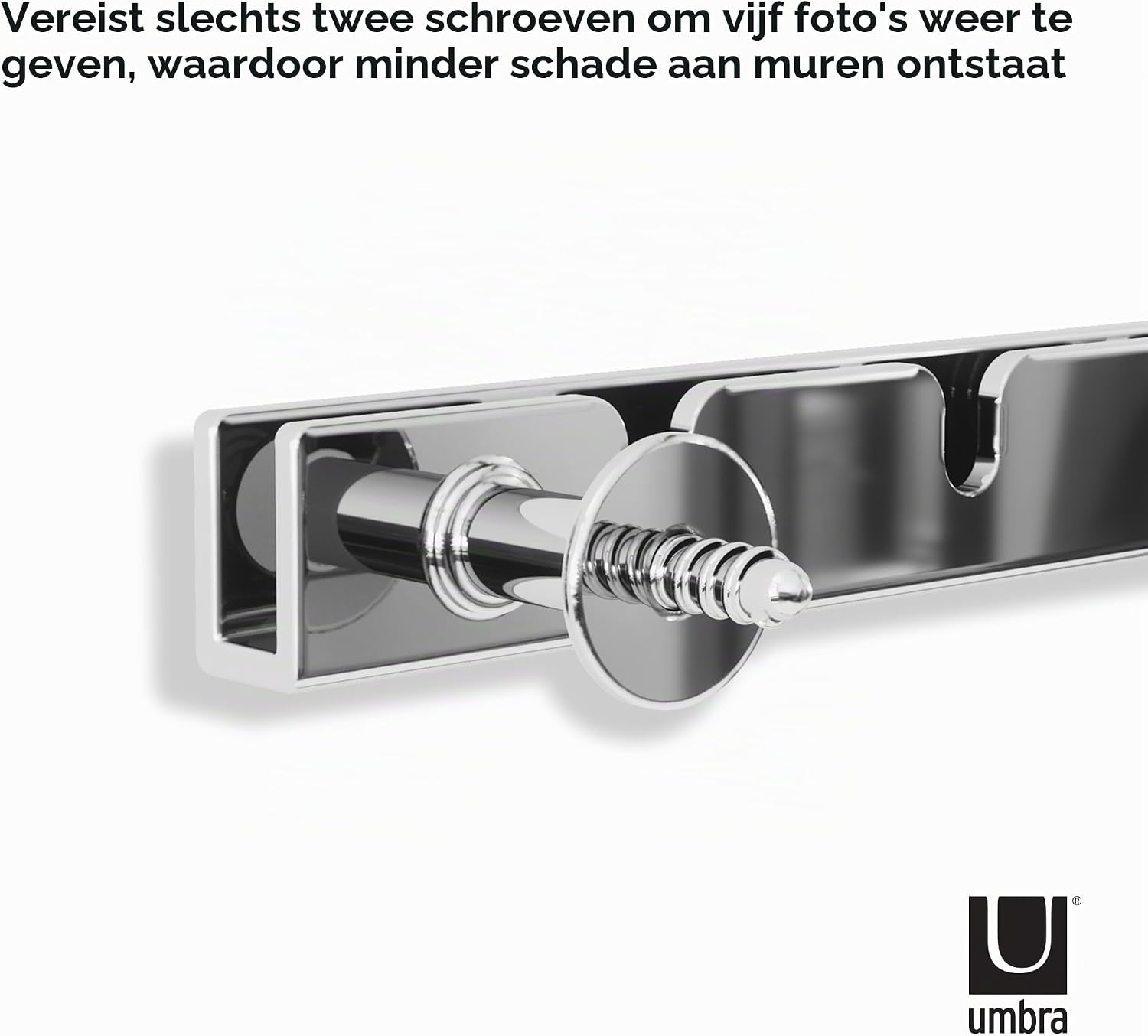 Thumbnail 6 de Umbra Exhibit fotolijstenset, verstelbaar, chroomkleurig metaal, vijf lijsten