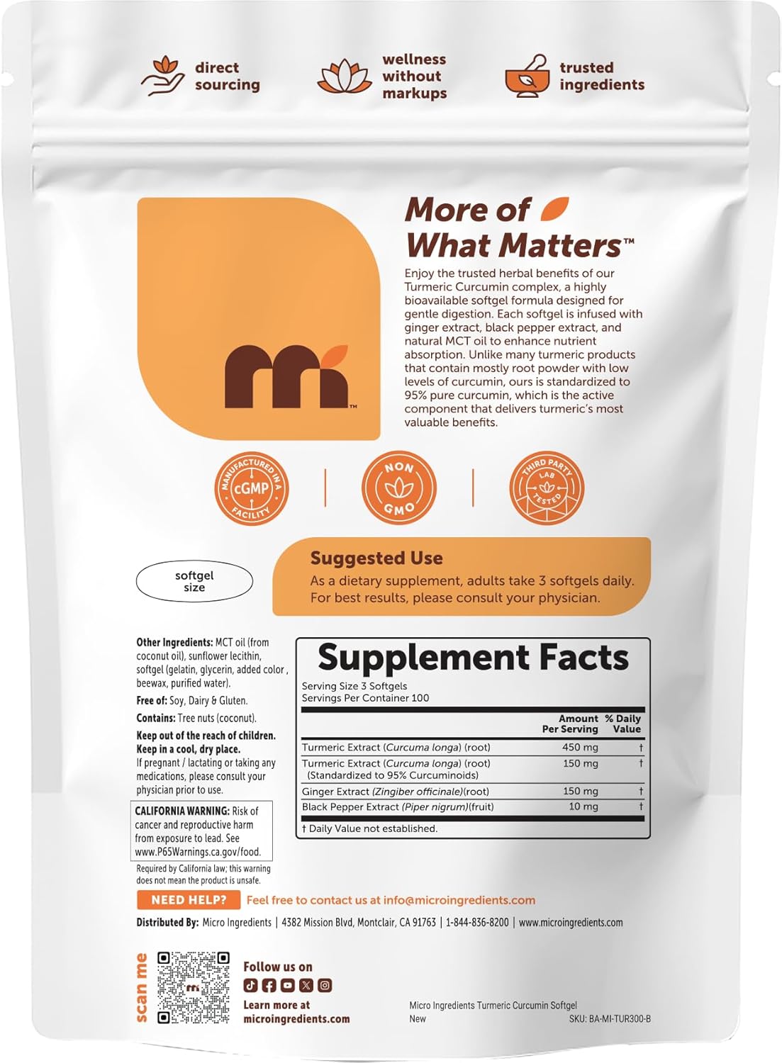 Thumbnail 6 de Micro Ingredients Turmeric Curcumin Softgels with Ginger, Black Pepper & 95% Curcuminoids
