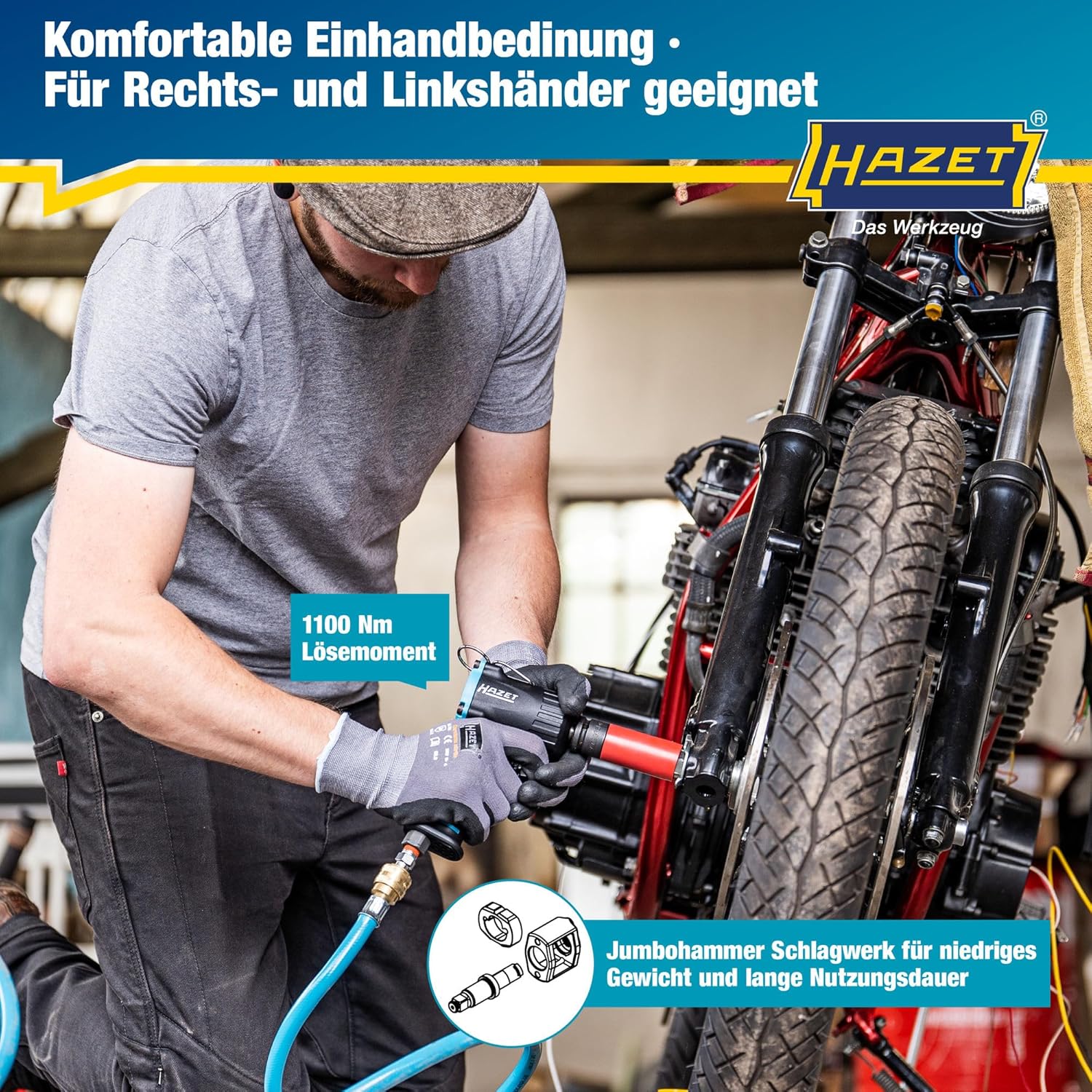 Thumbnail 2 de Hazet Druckluft-Schlagschrauber 9012M I – vibrationsarm, 12,5 mm Vierkant (1/2 Zoll)