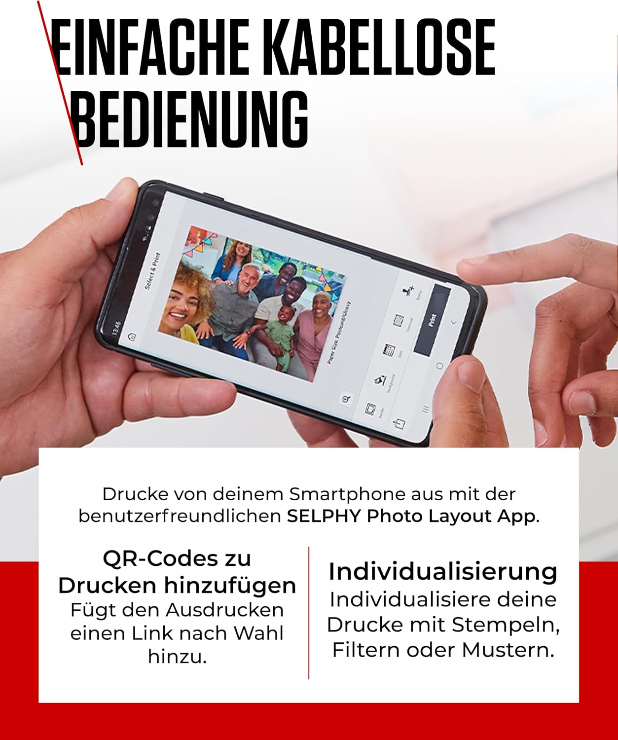 Thumbnail 4 de Canon SELPHY CP1500: Mobiler Fotodrucker für kompakte, kabellose Poster‑Größe