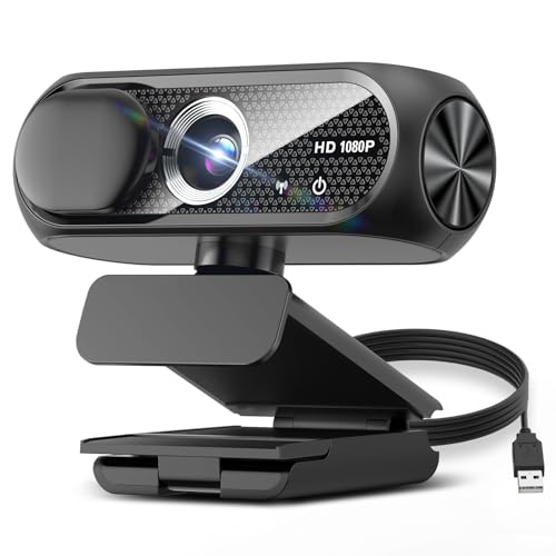 Detalle de Shcngqio 1080P HD Webcam con Micrófono, Cubre-Lente y Gran Angular