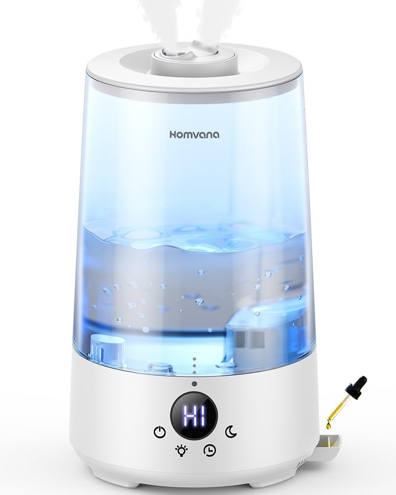 Detalle de Homvana Top-Fill humidificador 34 h para dormitorio